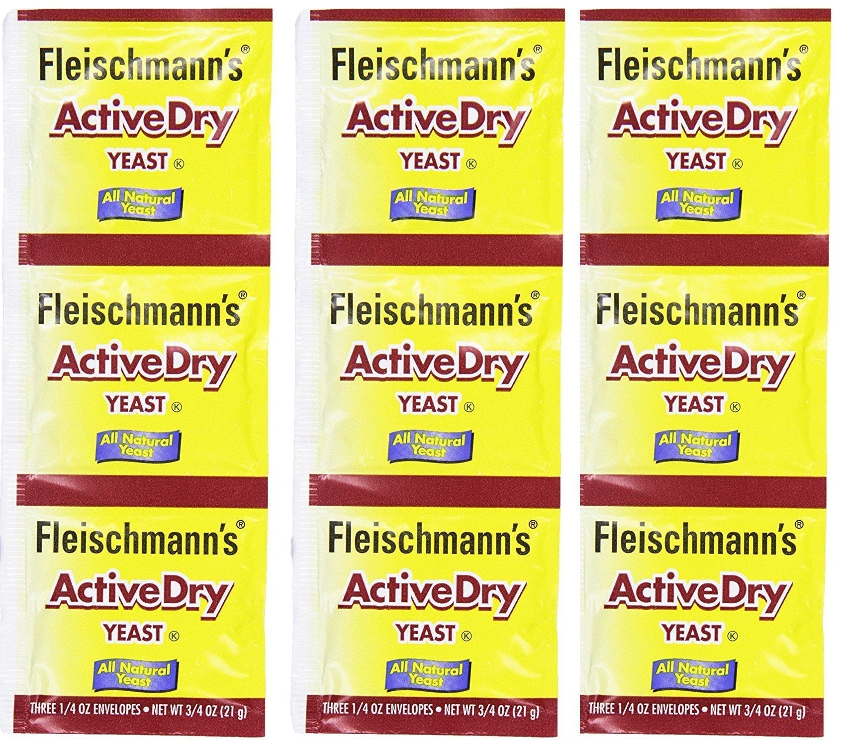 3 set Active Dry Yeast,0.25 Ounce, 9 Count Fleischmann's SALUTEAu supplements