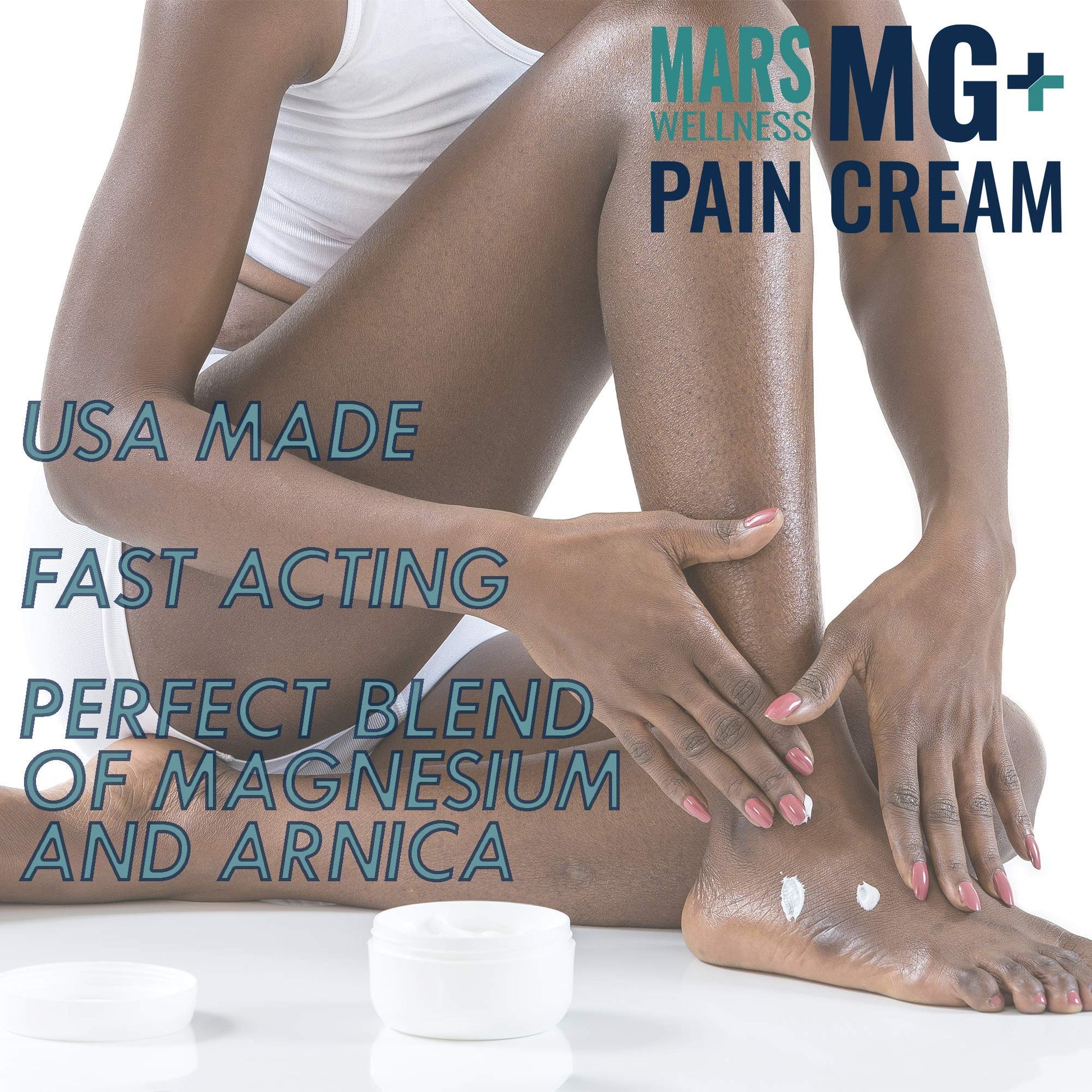 Mars Wellness MG+ Magnesium Cream Pain Relief - Extra Strength Magnesium and Arnica Cream - 4 OZ Tub - Neuropathy, Muscle Pain, and Leg Cramps Relief - 1 Pack MARS WELLNESSAu supplements