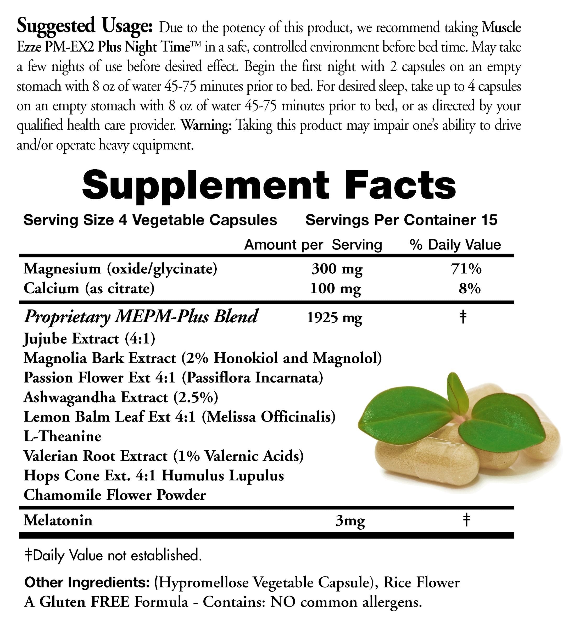Muscle Ezze PM Plus Night Time Capsules by Doctors Nutra - Nighttime Use - Gluten-Free - 60 Capsules Doctors Nutra NutraceuticalsAu supplements