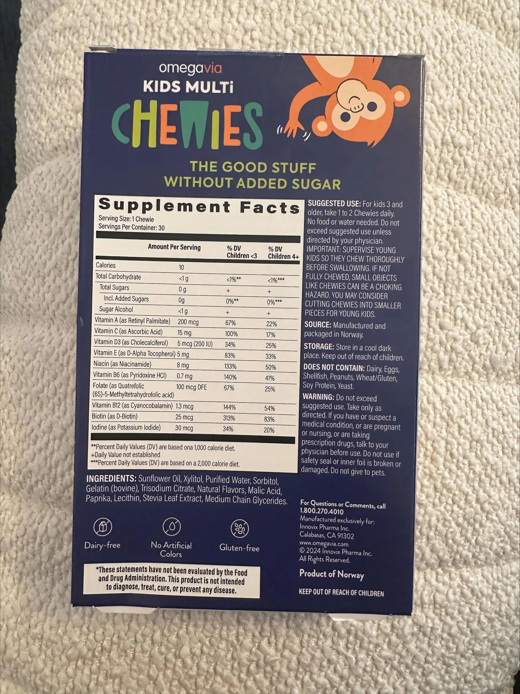 OmegaVia Sugar Free Kids Multivitamin Chewies - Daily Chewable Gummy Vitamins for Kids 3+ OmegaViaAu supplements
