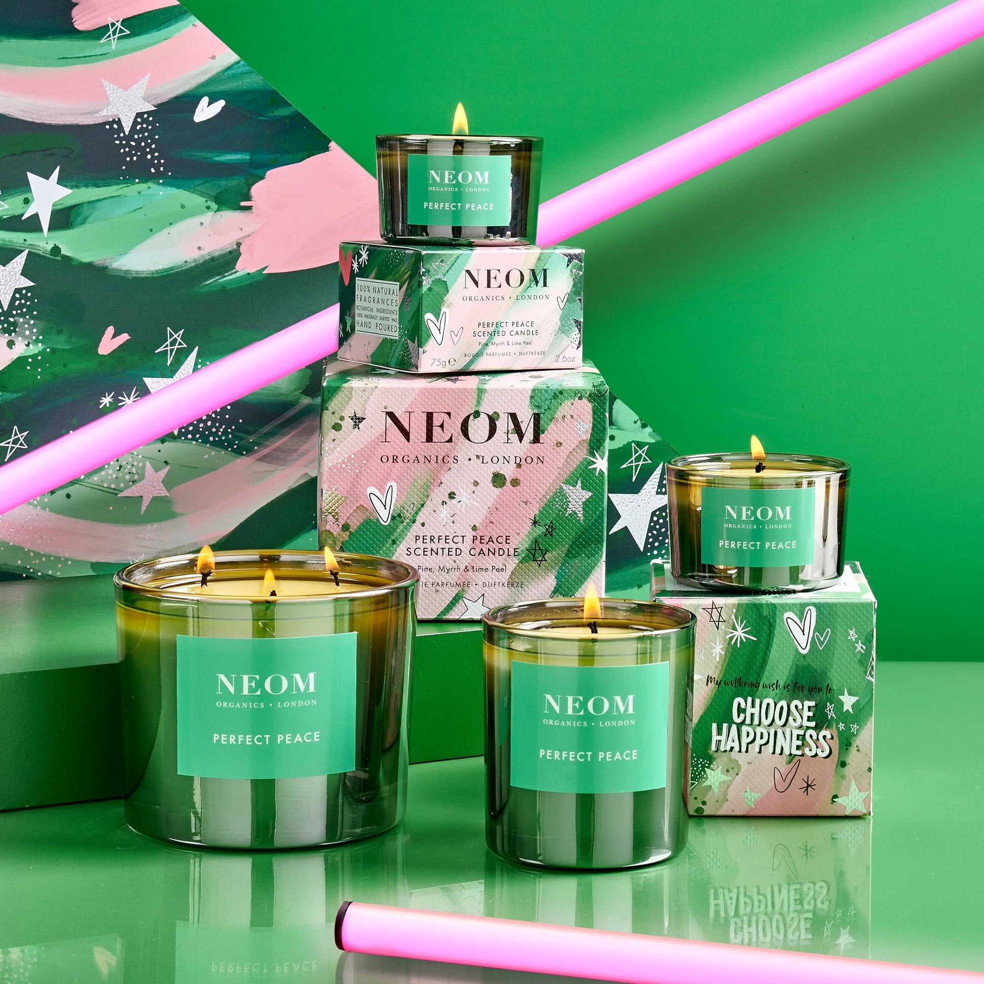 NEOM- Perfect Peace Luxury Scented Candle | Pine, Myrrh & Lime Peel | Christmas Gift… (1 Wick) NeomAu supplements