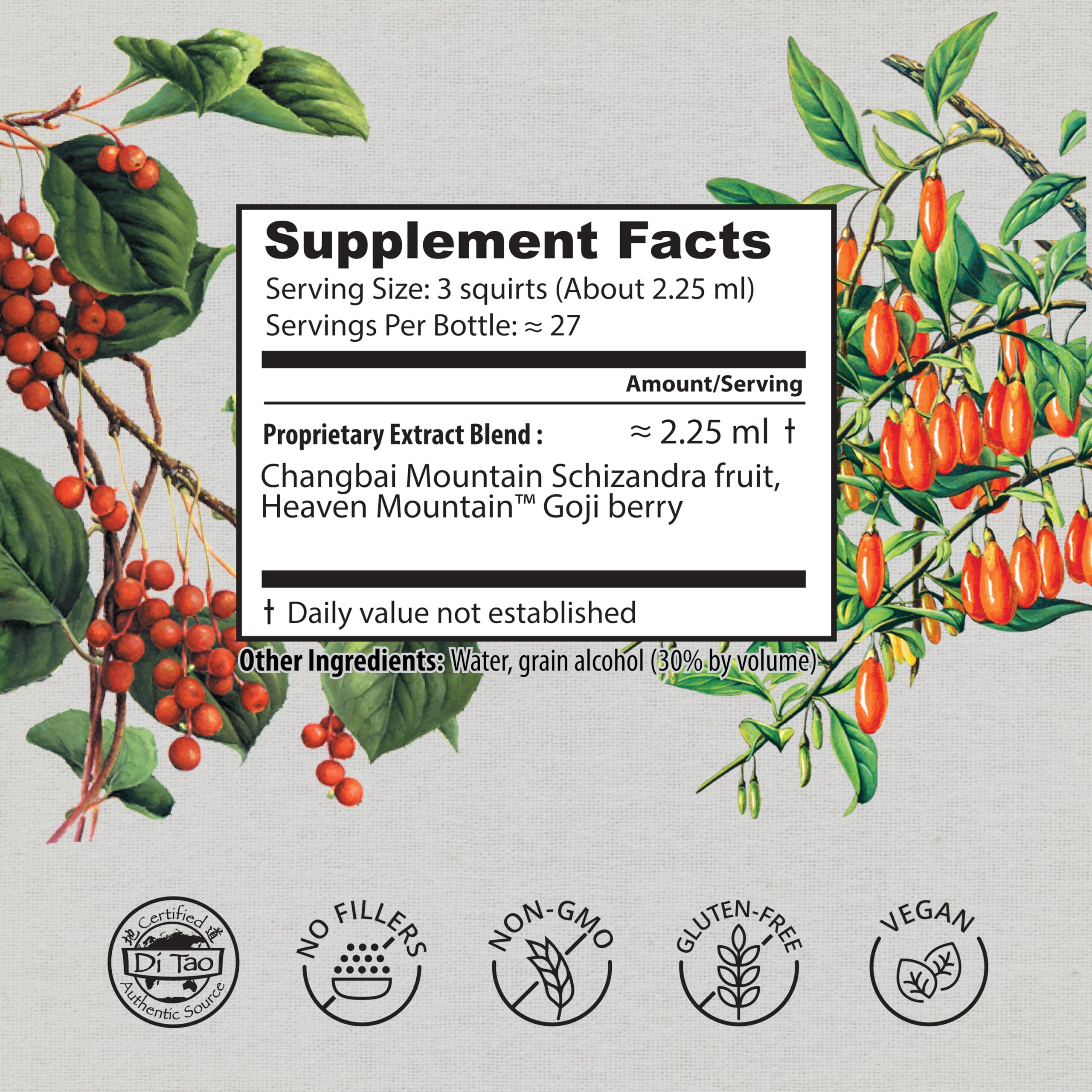 Dragon Herbs Goji Berry & Schizandra Drops • Triple Extractions • for Eye, Skin, Lung & Healthy Aging Support, Beauty Tonic • Super Potency • Fast Acting • 2 fl oz, 60 mL • Tincture Supplement Dragon HerbsAu supplements