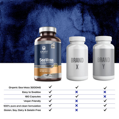 SMART NUTRA LABS Organic Sea Moss 3200MG Per Serving- 180 Vegan SMART NUTRA LABSUS supplements