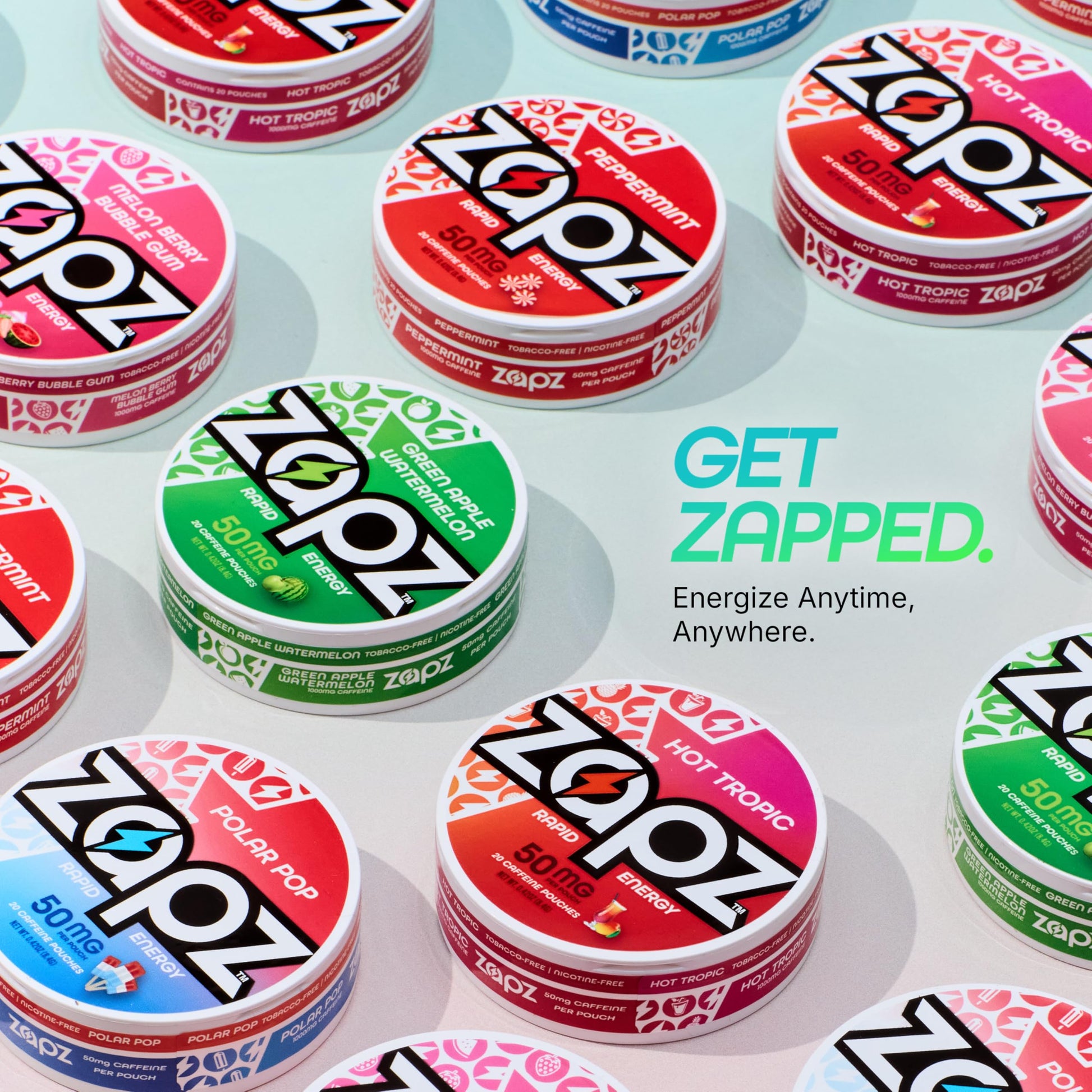 ZAPZ Caffeine Pouches, Hot Tropic, 5 Cans x 20 Count, Energy Pouches with 50mg Caffeine, Nootropic Focus Support, Niacin, L-Theanine, L-Tyrosine, Sugar Free, No Coffee Grinds ZAPZAu supplements