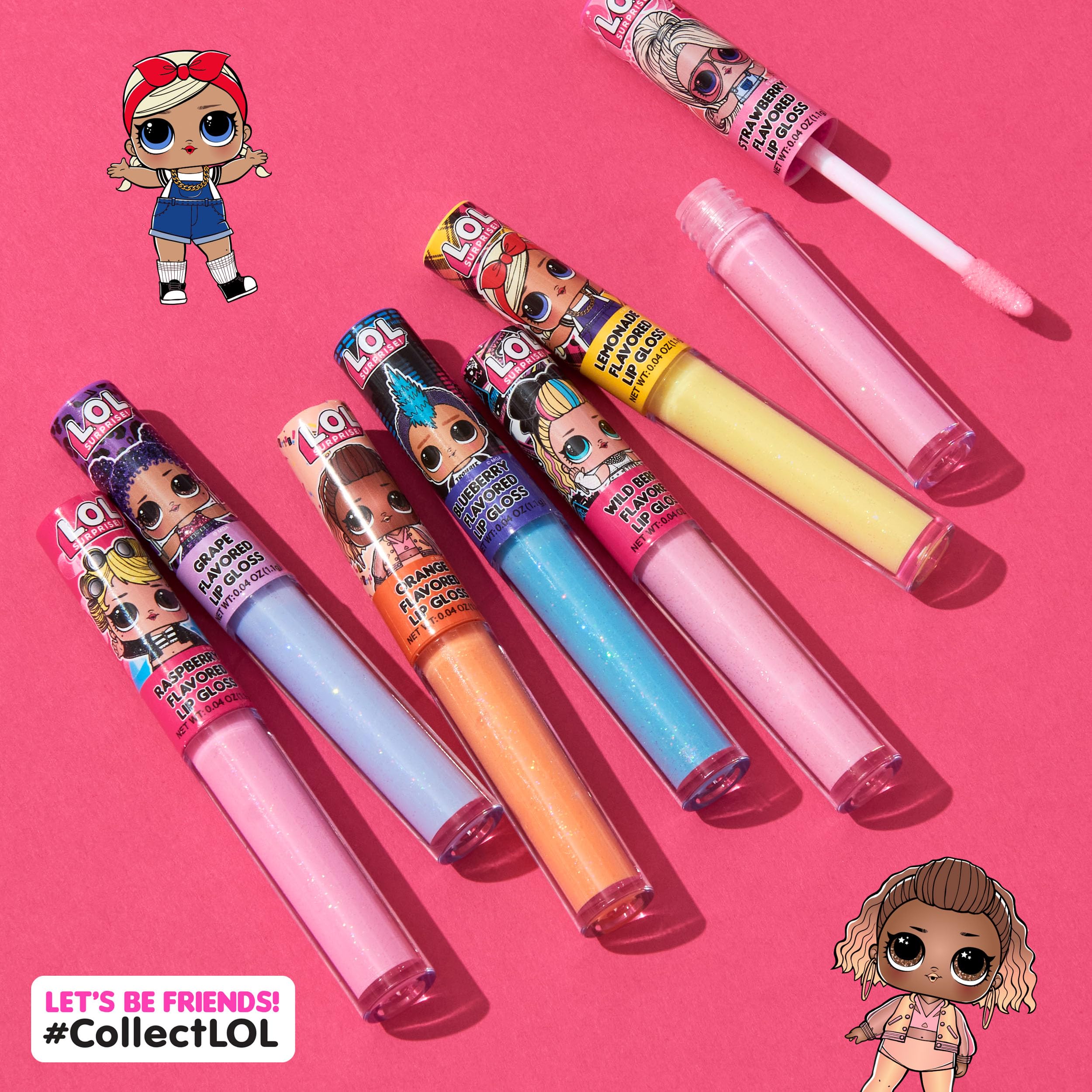 L.O.L Surprise 7-Pack Lip Gloss for Girls, Lol Lip Gloss L.O.L. Surprise!Au supplements