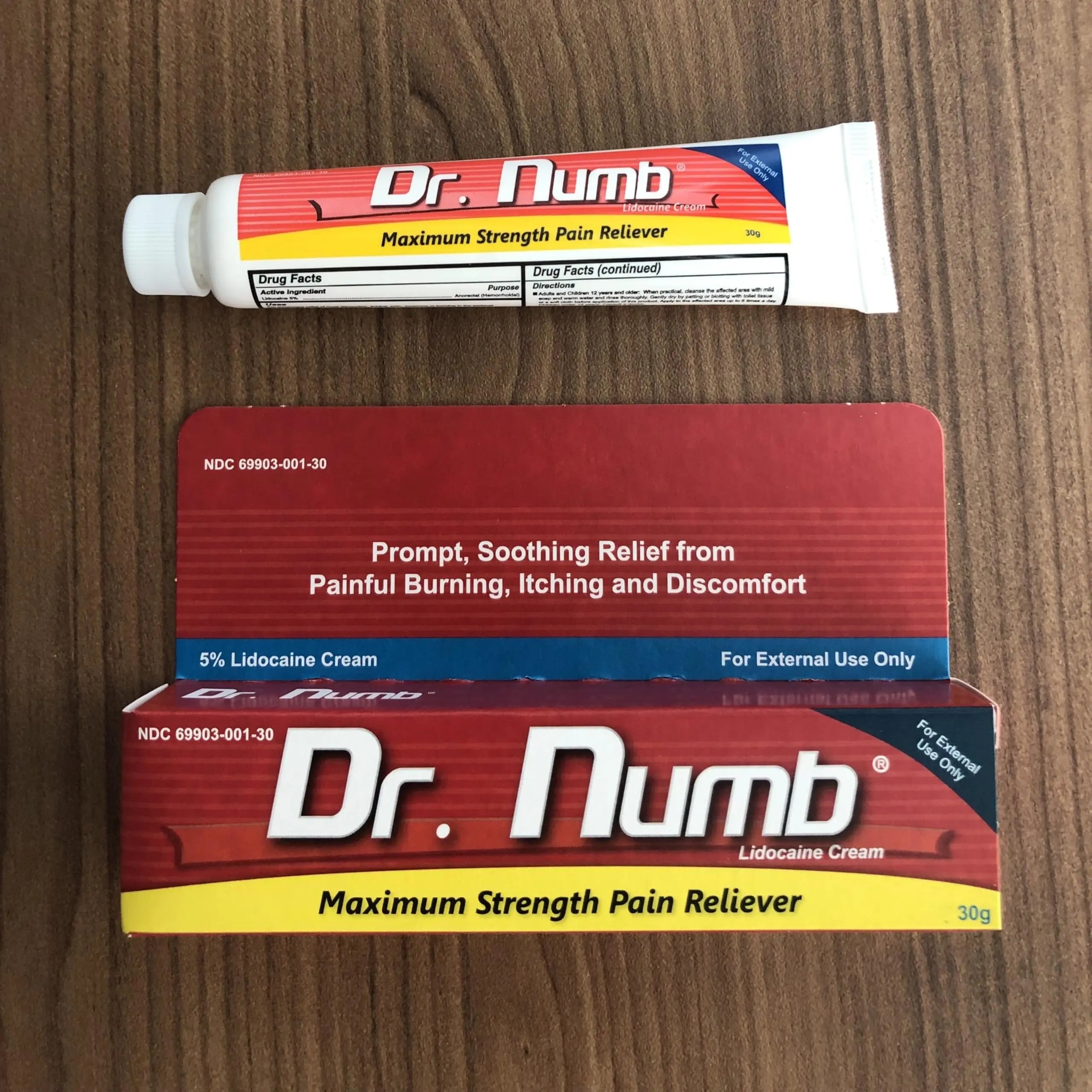 Dr. Numb 5% Lidocaine Numbing Cream, Fast-Acting Maximum Strength Topical Anesthetic Pain Relief Burn Itch Numb Cream with Vitamin E for Hemorrhoid Treatment, Local and Anorectal Uses - 30g 4 Pack Dr. NumbAu supplements