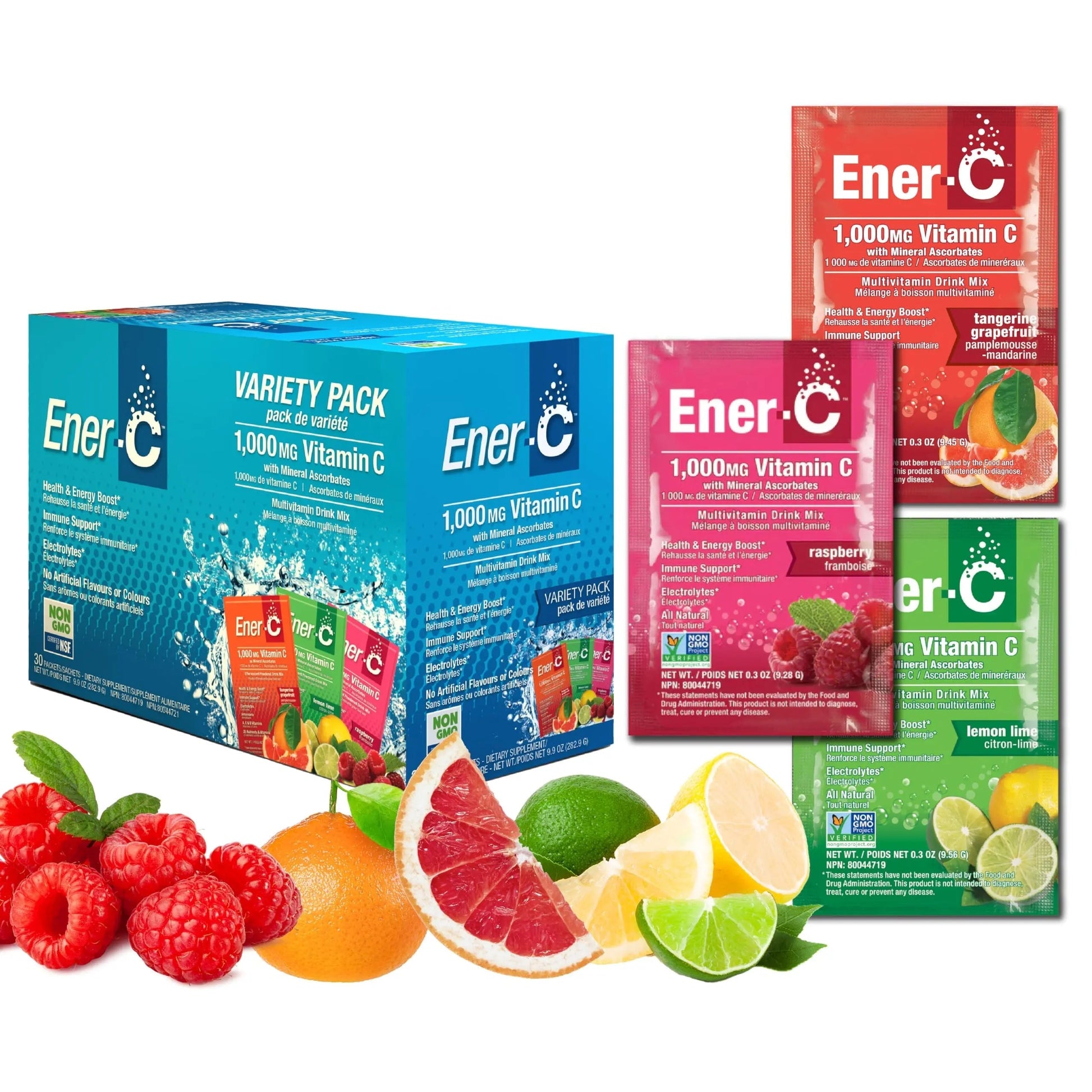 Ener-C Variety Pack Multivitamin Drink Mix Powder Vitamin C 1000mg & Electrolytes with Real Fruit Juice Natural Energy & Immune Support for Women & Men Ener-CAu supplements
