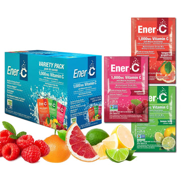 Ener-C Variety Pack Multivitamin Drink Mix Powder Vitamin C 1000mg & Electrolytes with Real Fruit Juice Natural Energy & Immune Support for Women & Men Ener-CAu supplements