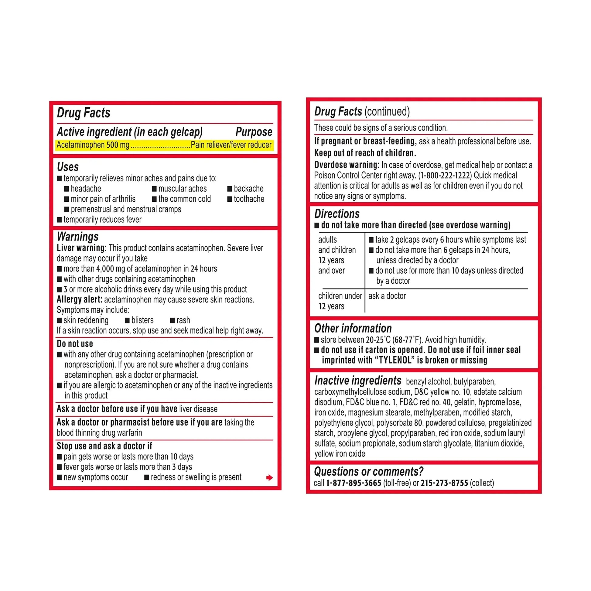 Benadryl Ultratabs Antihistamine Allergy Relief Tablets with 25 mg Diphenhydramine HCl, 100 ct and Tylenol Extra Strength Pain Reliever Rapid Release Gels with 500 mg Acetaminophen, 100 ct TylenolAu supplements