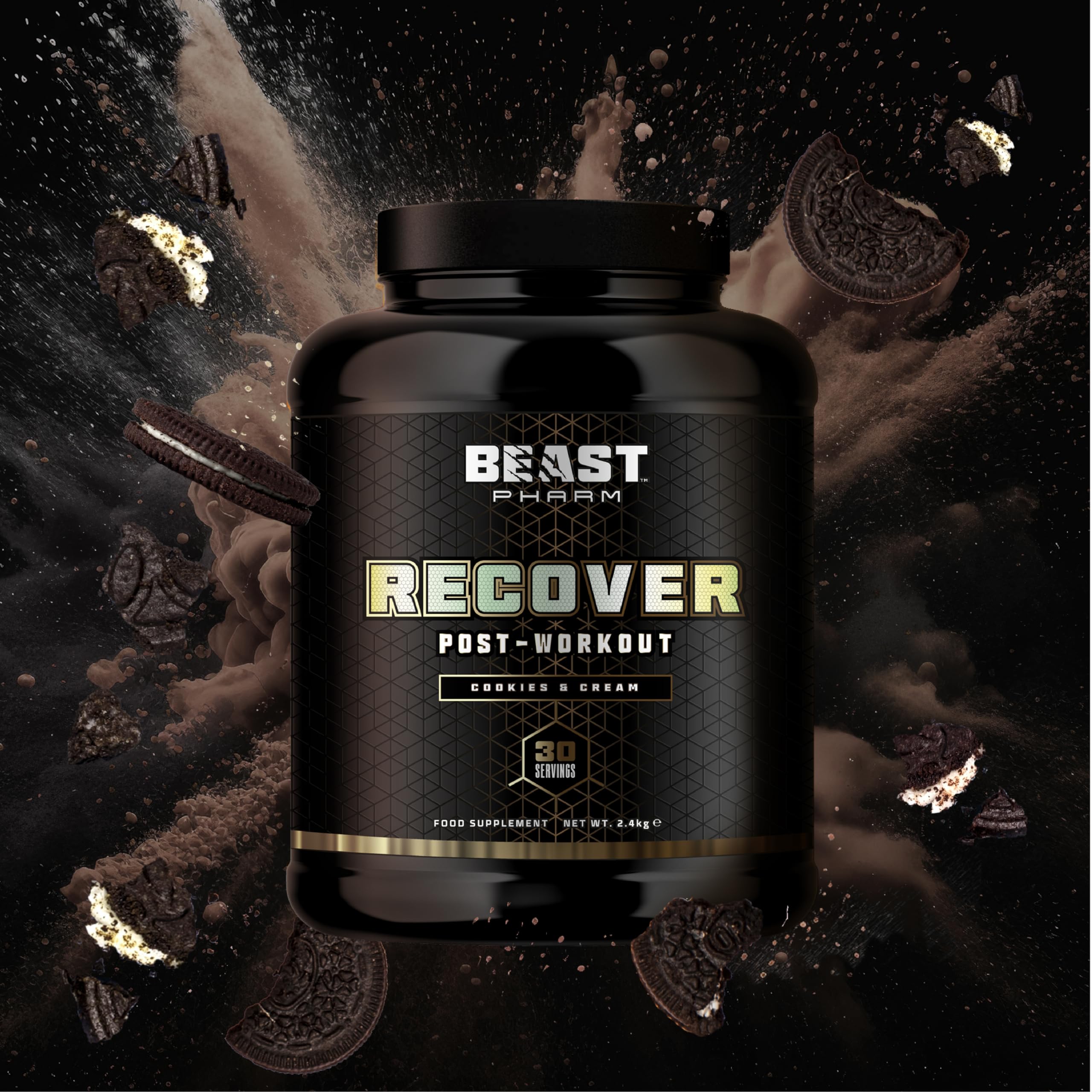 Beast Pharm | Recover Whey Protein Powder | 2.4kg/30 Servings | Cookies & Cream Beast PharmAu supplements