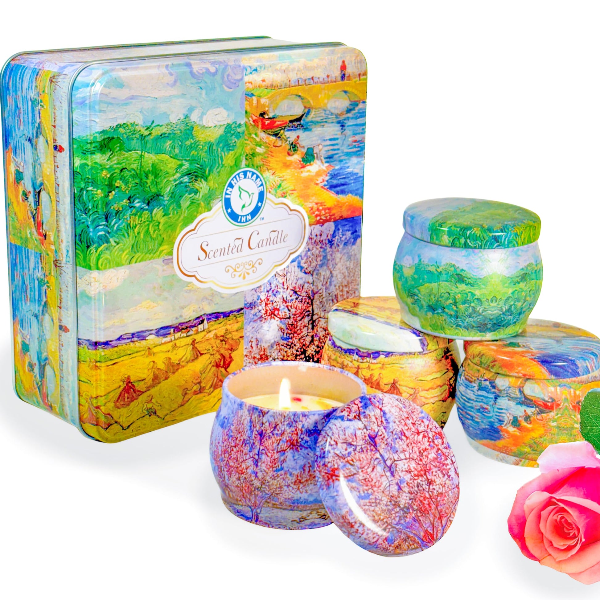 Scented Candles Gift for Women, 4 Pack, Reusable Tin Box, Luxury Candles for Home In His NameAu supplements