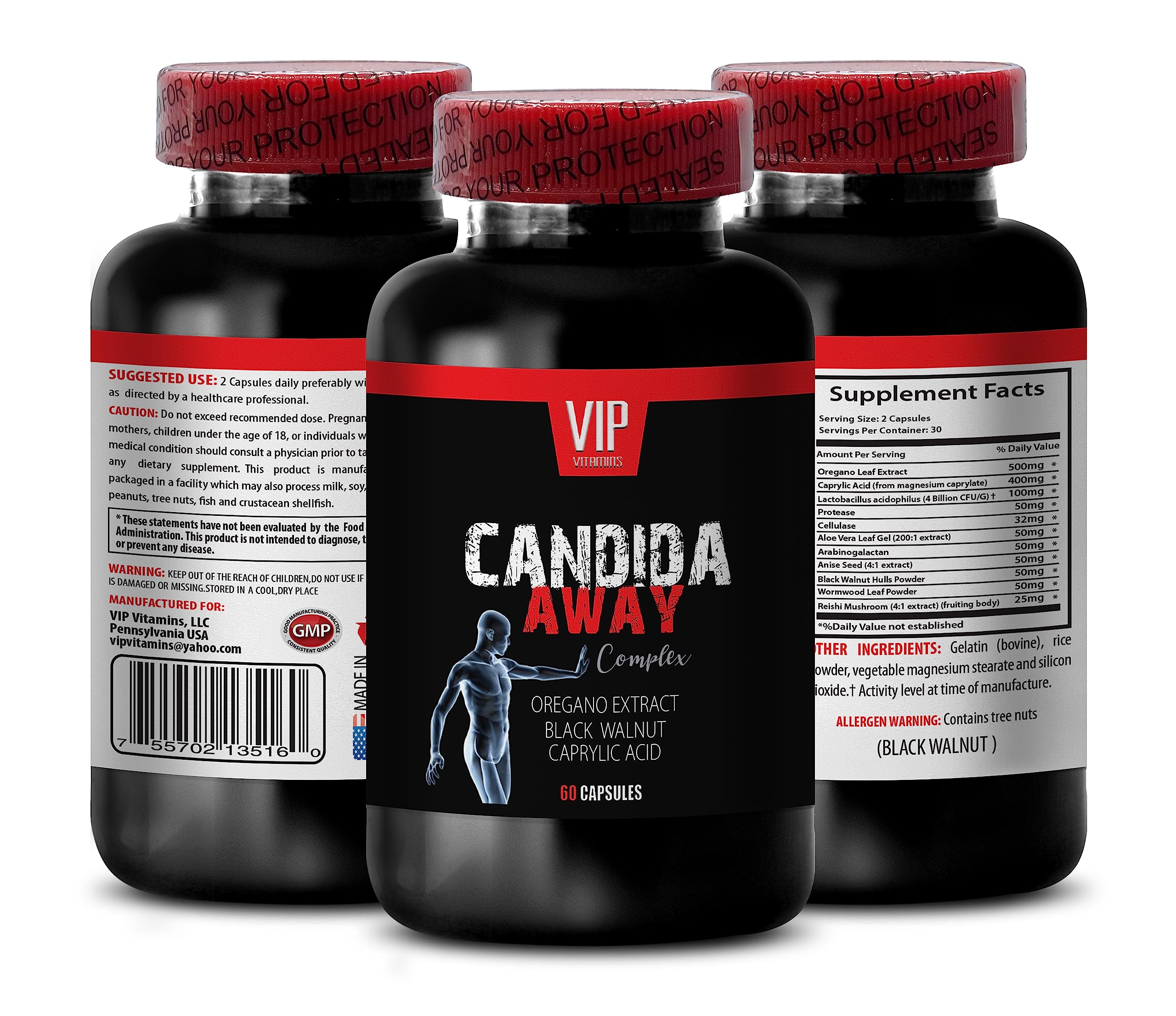 Natural detoxification Supplement - Candida Away Extra Strength Formula - Candida Support - Digestive AID VIP VITAMINSAu supplements