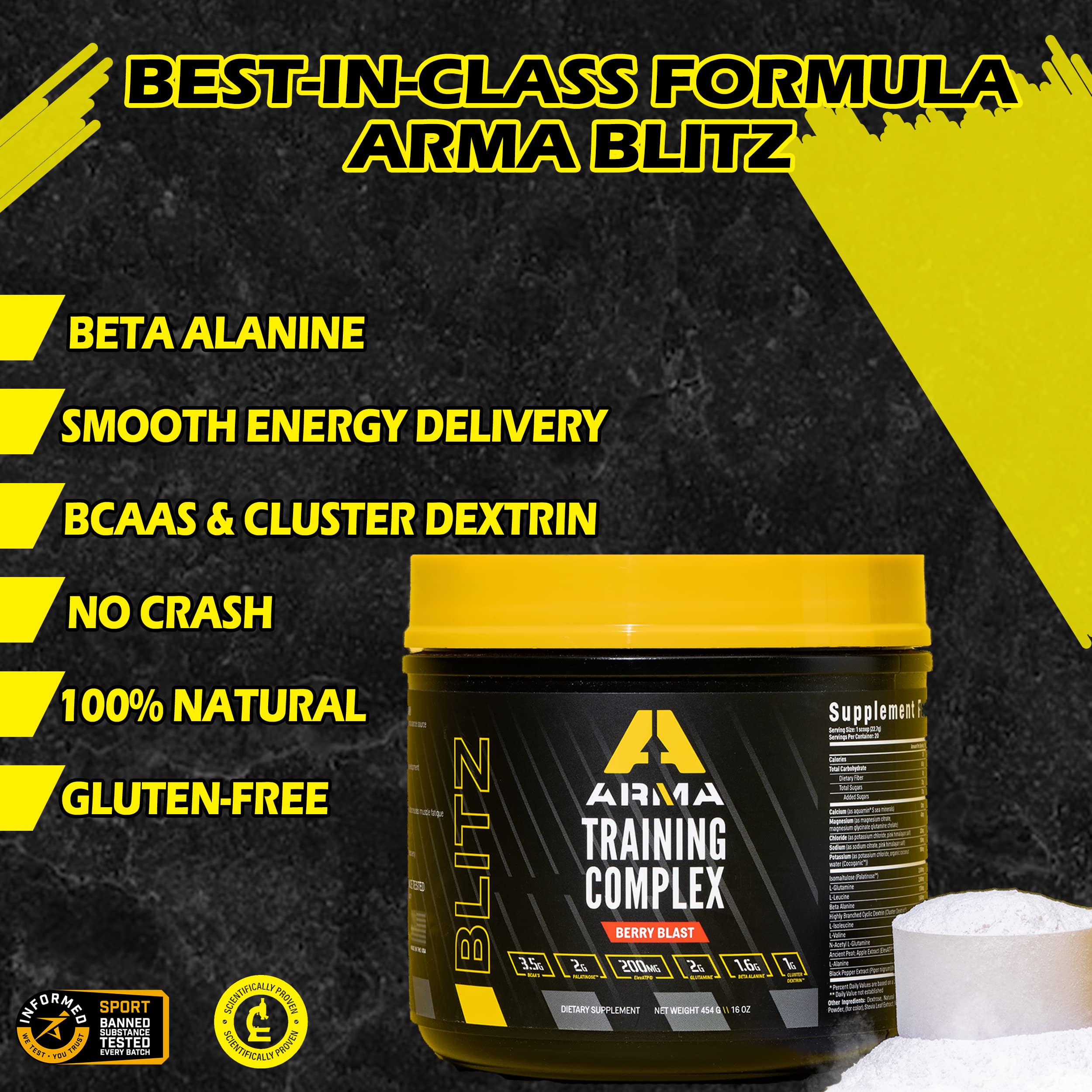 ARMA Blitz Non Stimulant Pre/Intra Powder – Natural Berry Pre-Workout Drink Mix ARMAAu supplements