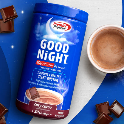 Premier Protein Good Night Protein Powder, Hot Cocoa Mix, 10g Protein, 0g Sugar Premier ProteinUS supplements