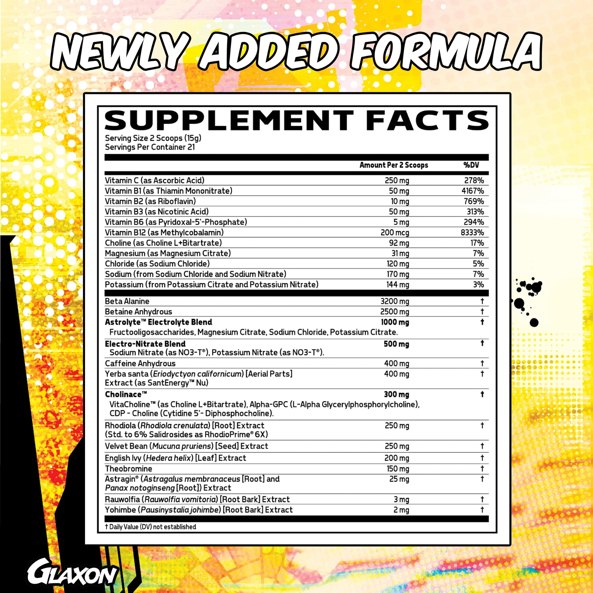 Glaxon Specimen Max High Stim Pre-Workout | 400mg Caffeine + 3200mg Beta Alanine GlaxonAu supplements