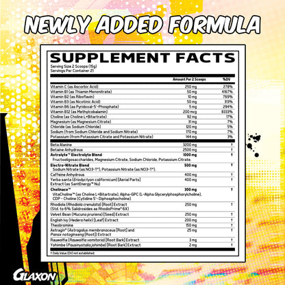Glaxon Specimen Max High Stim Pre-Workout | 400mg Caffeine + 3200mg Beta Alanine GlaxonUS supplements