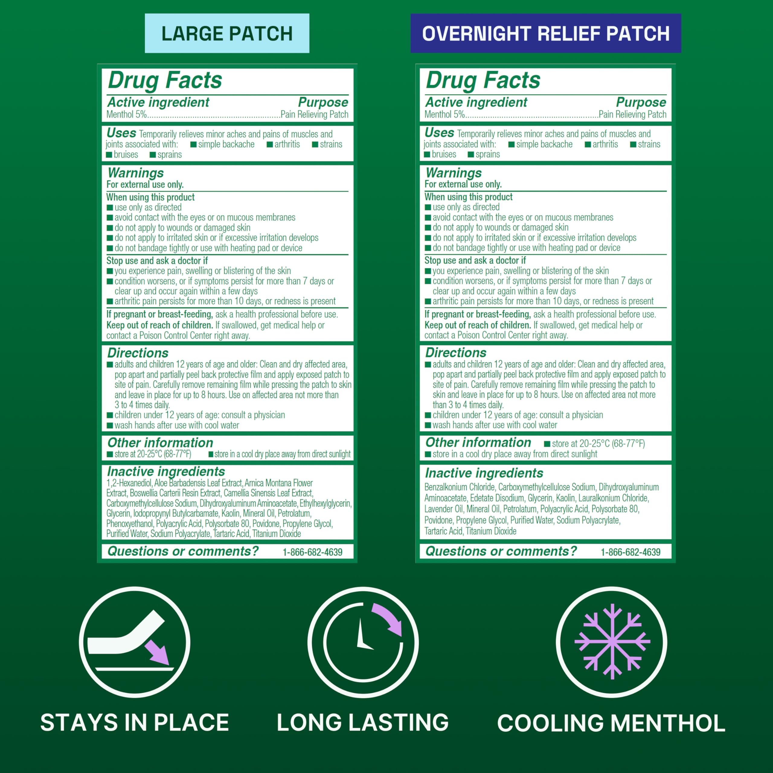 Biofreeze Day & Overnight Pain Relief Patches, Menthol Pain Patches for Arthritis & Muscle Pain Relief, Comfortable & Flexible Fabric Stays in Place, 9 Patches (6 Day, 3 Night) BiofreezeAu supplements