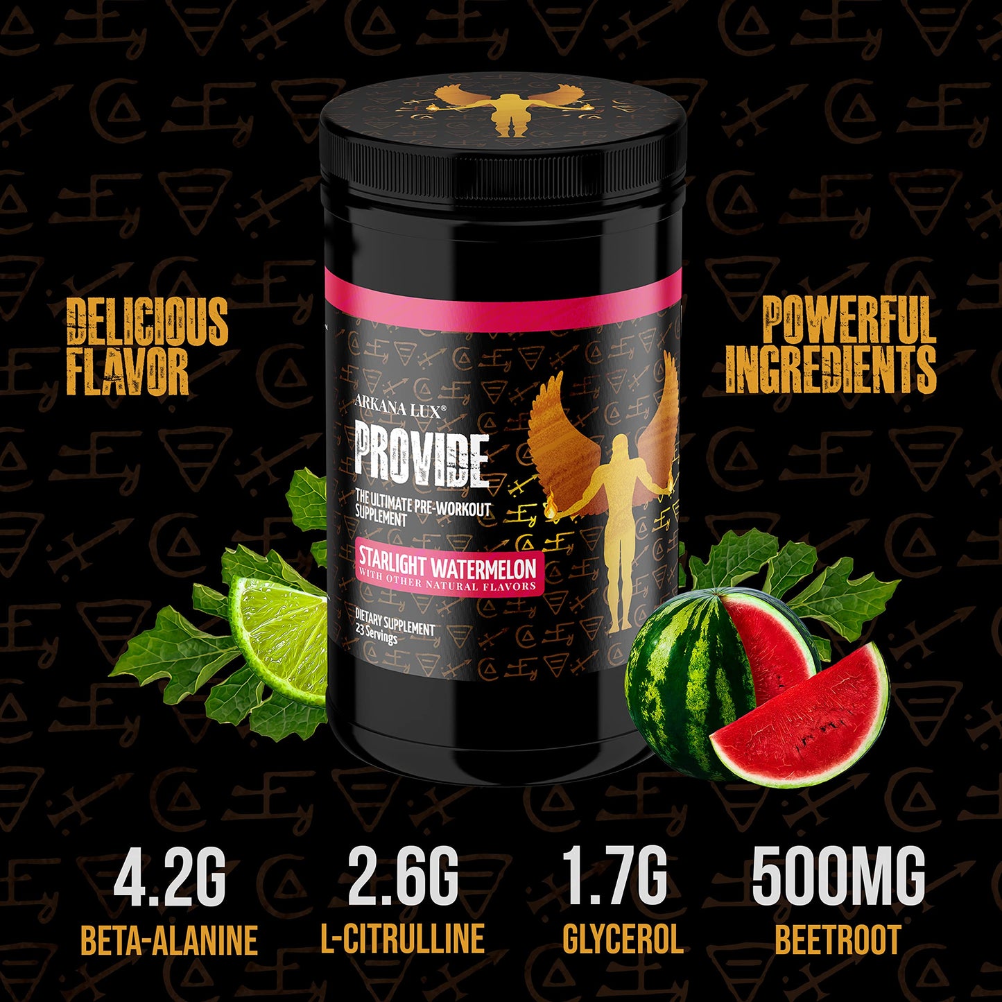 Arkana Lux Provide Pre-Workout Supplement with Beta Alanine, L-Citrulline, Glycerol Arkana LuxUS supplements