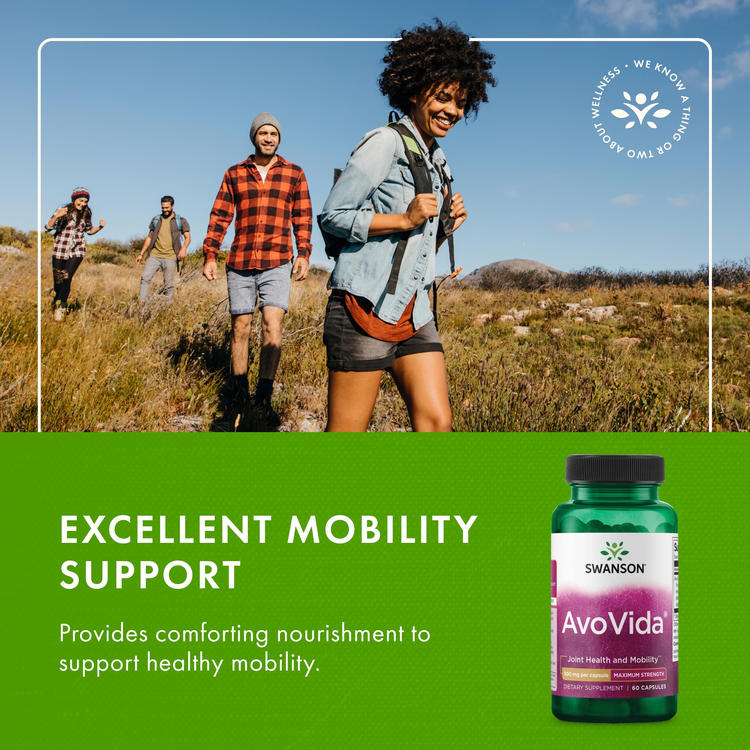 Swanson AvoVida - Natural Supplement Promoting Joint Health & Mobility - Avocado & Soybean Unsaponifiables to Support Cartilage & Tissue Health - (60 Capsules, 300mg Each) (1 Pack) SwansonAu supplements