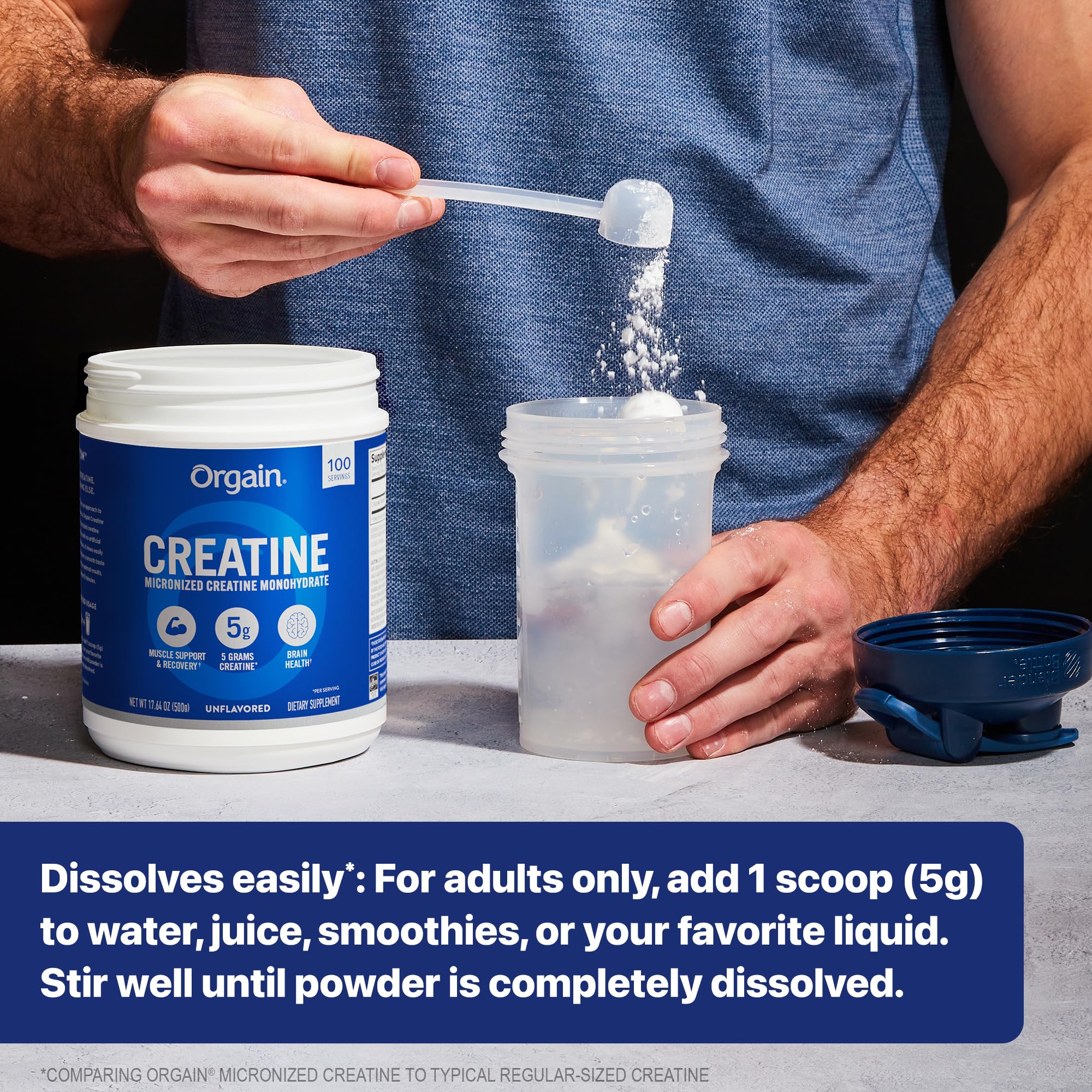 Orgain Creatine Monohydrate Micronized Powder, 100 Servings, Unflavored, Supports Muscle Growth, Post Workout Recovery and Brain Health, No Artificial Additives, for Men & Women, Vegan OrgainAu supplements