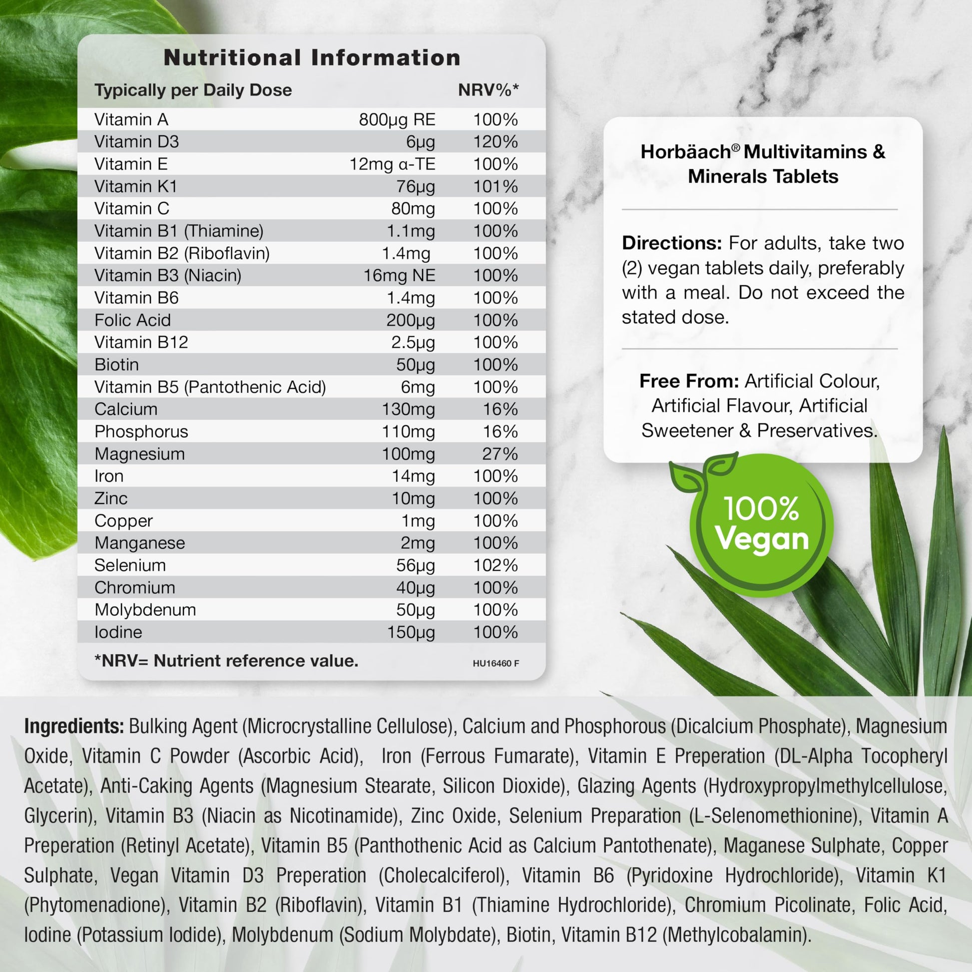 Multivitamin Tablets for Men and Women | 365 Count | with 24 Essential Nutrients HorbäachUS supplements