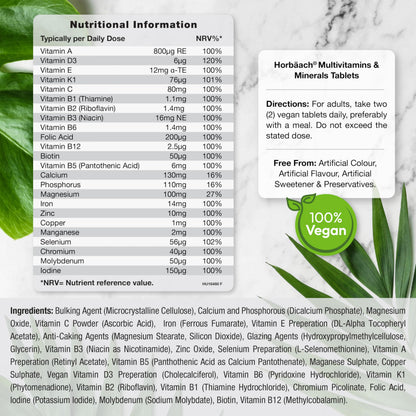 Multivitamin Tablets for Men and Women | 365 Count | with 24 Essential Nutrients HorbäachUS supplements