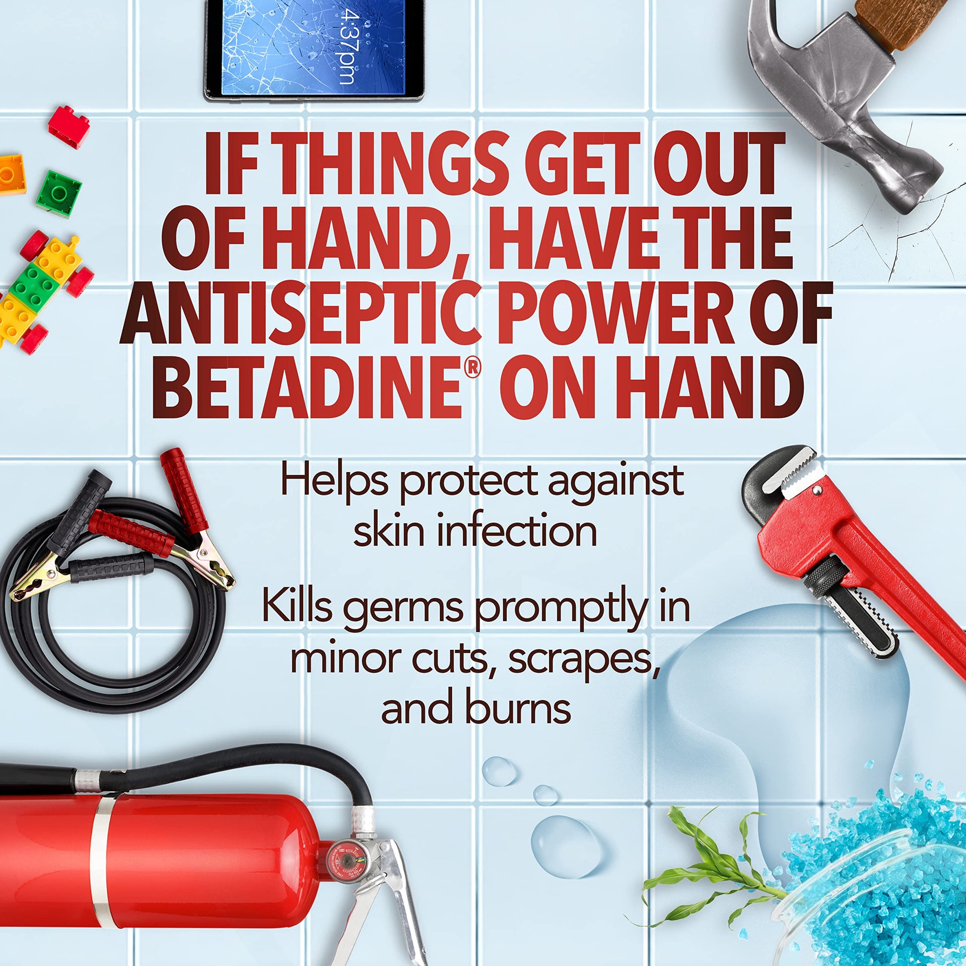 Betadine Antiseptic Liquid First Aid Solution, Povidone-iodine 10%, Infection BetadineAu supplements