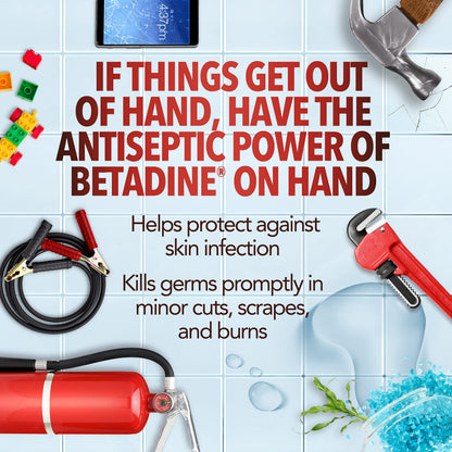 Betadine Antiseptic Liquid First Aid Solution, Povidone-iodine 10%, Infection BetadineUS supplements