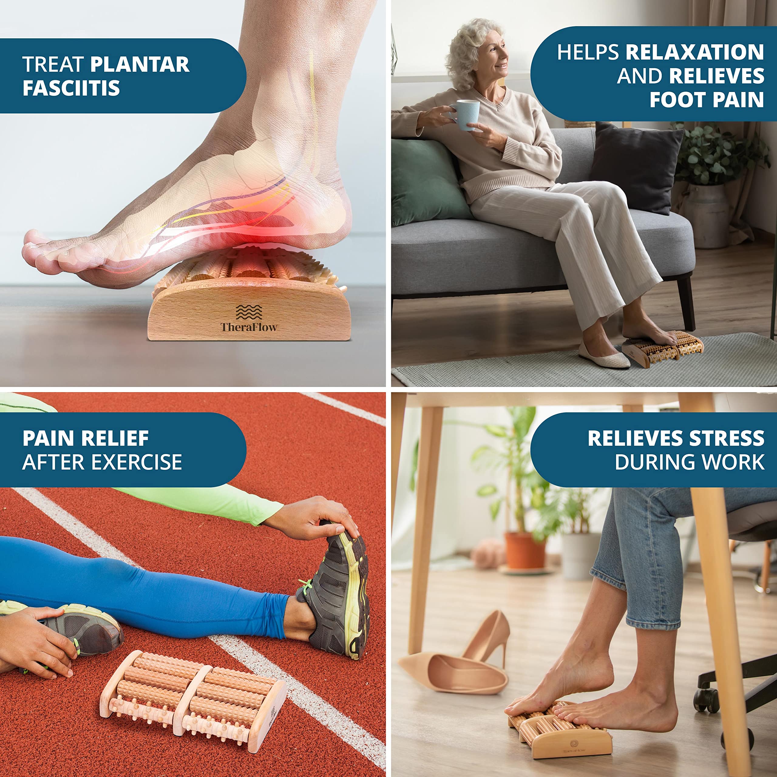 TheraFlow Foot Massager for Plantar Fasciitis Relief, Relaxation Gifts for Women, Men TheraFlowAu supplements