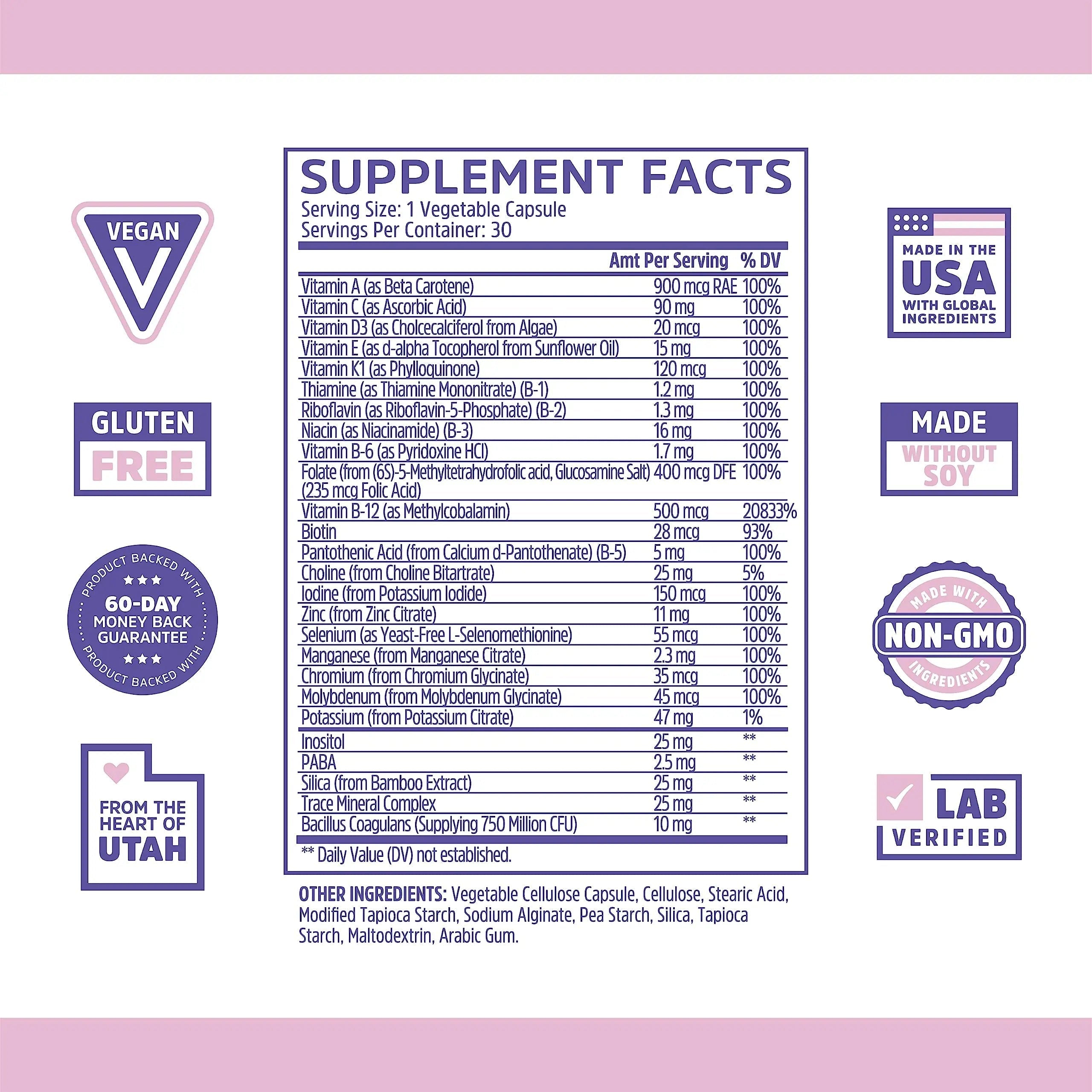 Zhou Daily Boost - Probiotic Multivitamin for Women & Men, Immune Support, Antioxidant & Eye Health Supplement with Vitamin A, Vitamin C ZHOUAu supplements