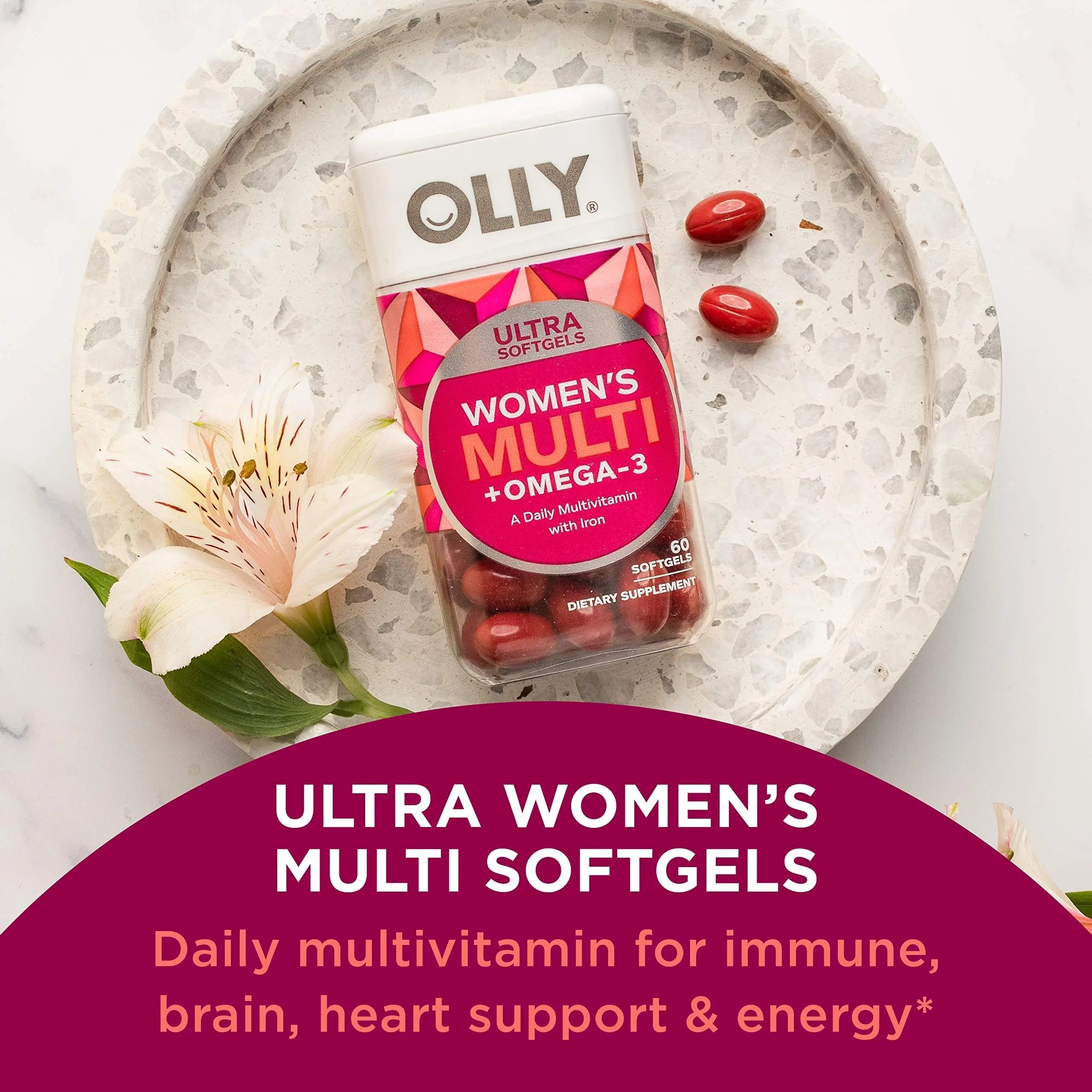 OLLY Ultra Women's Multi Softgels & Ultra Strength Hair Softgels, Supports Hair Health, Biotin, Keratin, Vitamin D, B12, Hair Supplement, 30 Day Supply - 30 Count OLLYAu supplements