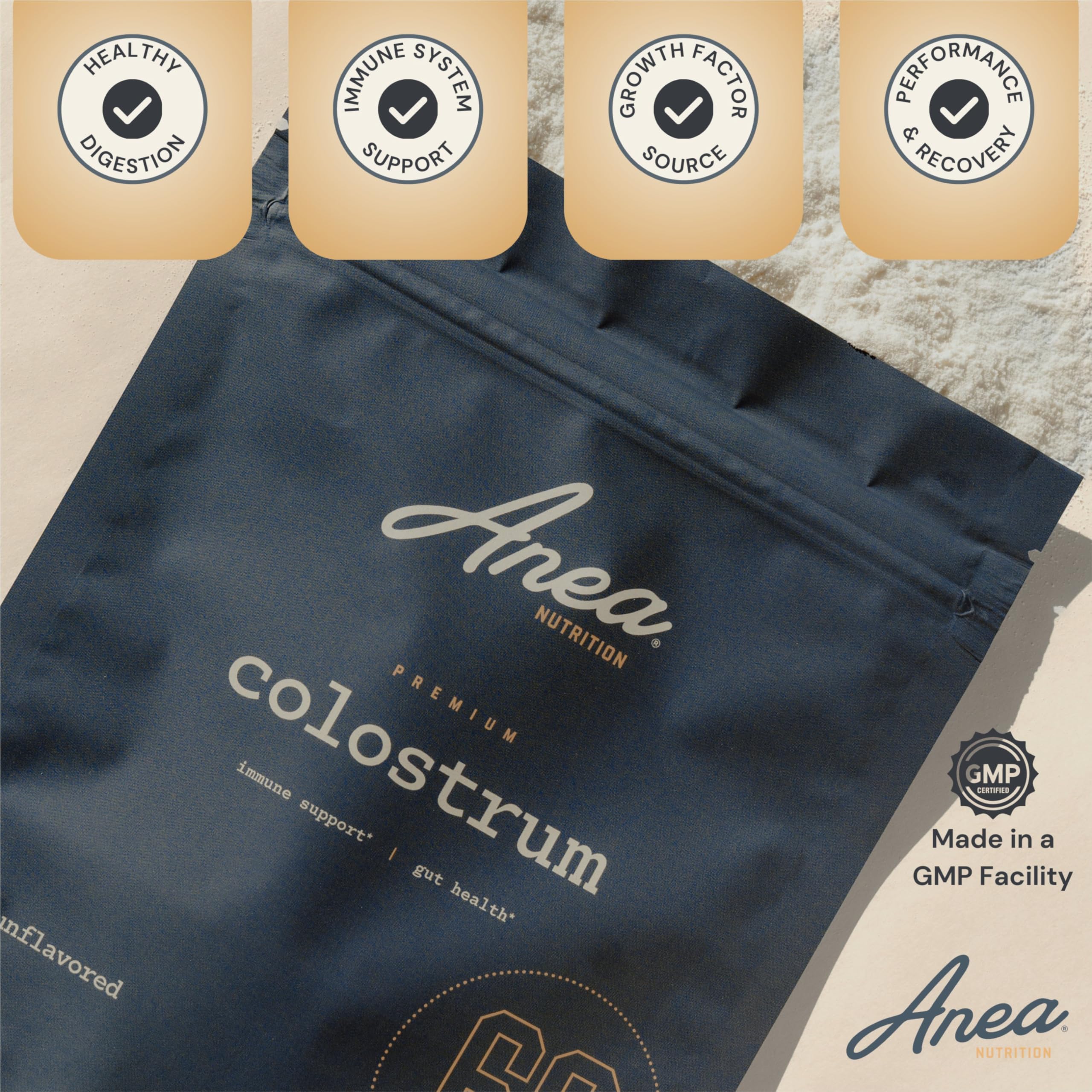 Anea Colostrum - Unflavored | Rich in Immunoglobulins & Lactoferrin | Supports Gut Health, Immunity & Recovery | Calf-First Promise | Made in USA | Made in GMP Facility Anea NutritionAu supplements