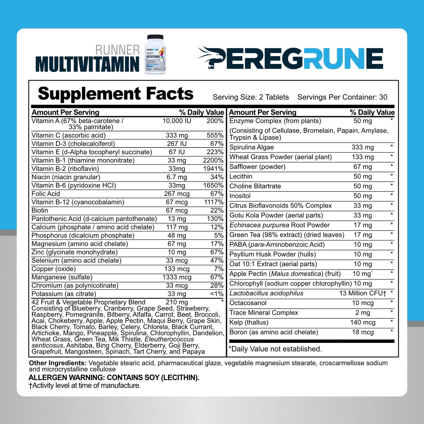 PEREGRUNE Runner Multivitamin & Omega 3 Bundle (1 Month Supply) | Antioxidants for Health & Recovery | Vitamin B Complex for Endurance, Energy, VO2 Max | Joints & Heart: 1,000mg Fish Oil PEREGRUNEUS supplements