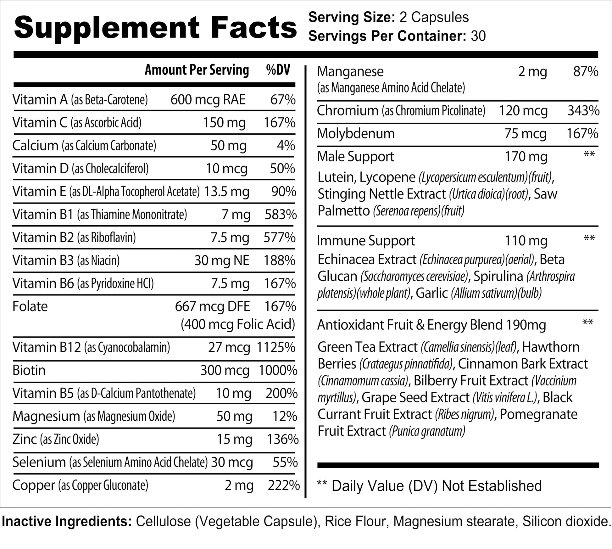 Bradeson Naturals Men's Multivitamin Supplement for Energy, Focus and Performance. Mens Vitamins A, C, D, E & B12, Zinc, Calcium, Magnesium & More. Multi Vitamin 60 Capsules Made in The USA Bradeson NaturalsAu supplements
