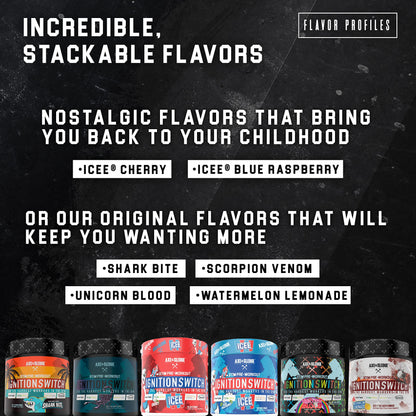 Ignition Switch Pre-Workout with CarnoSyn, TeaCrine, Infinergy, and AgmaMax, Long Lasting Axe & SledgeUS supplements