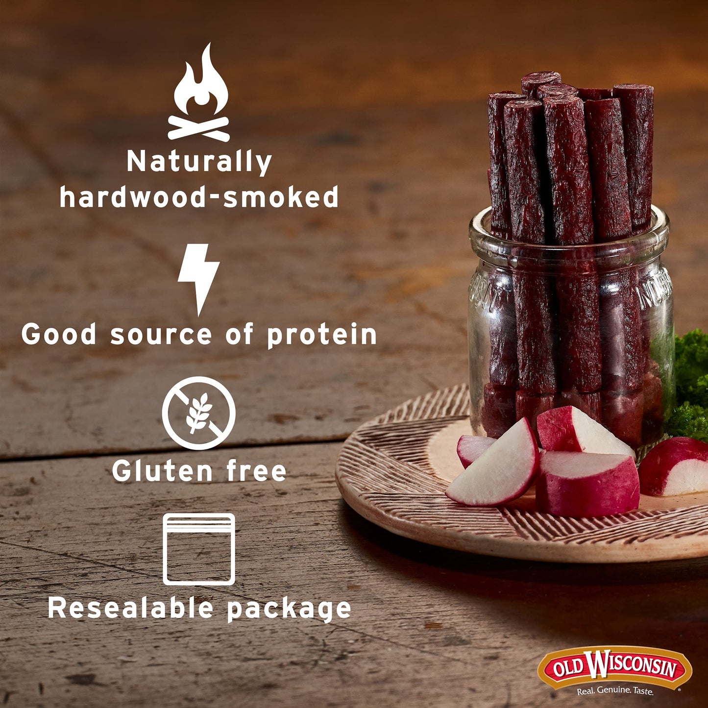 Old Wisconsin Turkey Sausage Snack Sticks, Naturally Smoked, Ready to Eat, High Protein Old WisconsinUS supplements