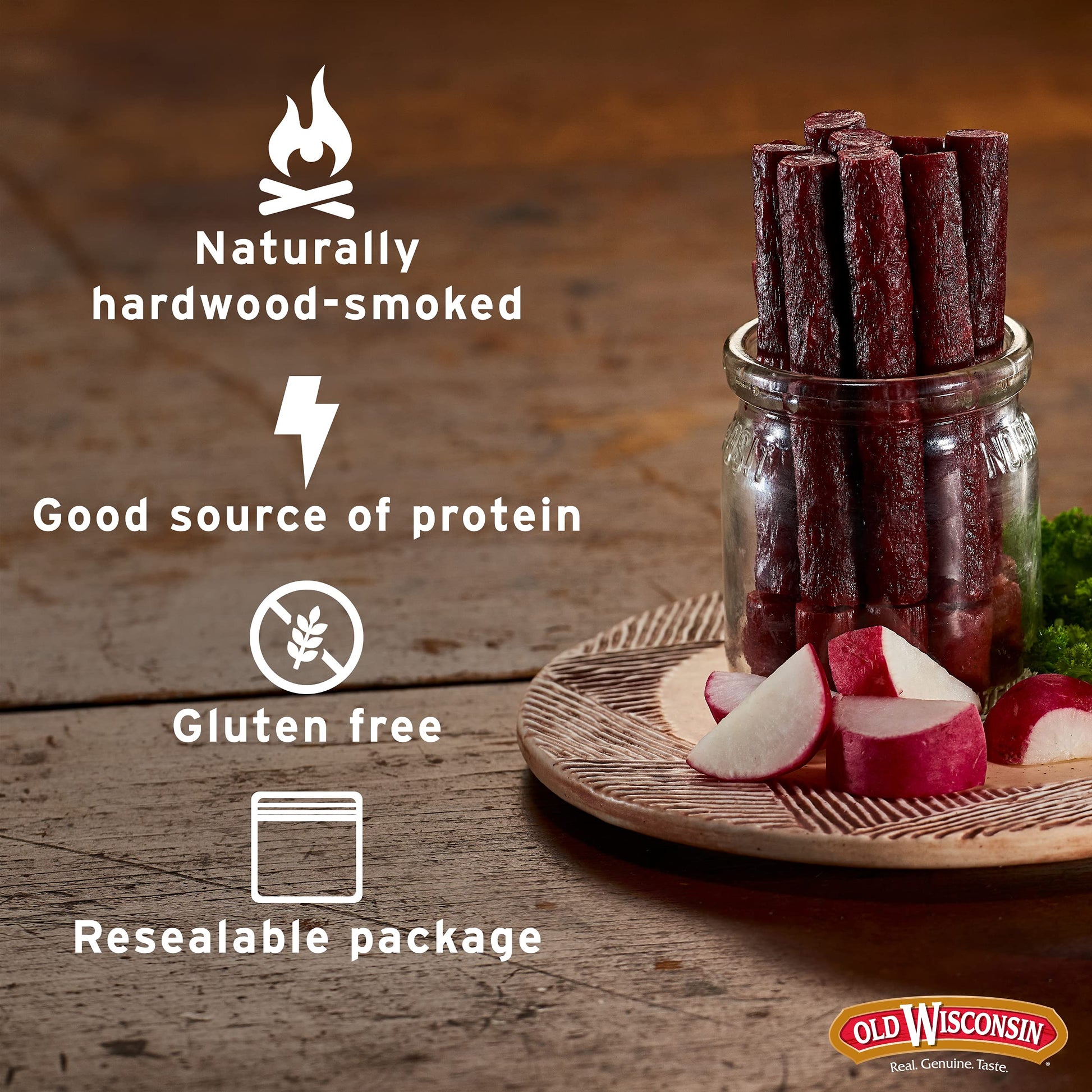 Old Wisconsin Turkey Sausage Snack Sticks, Naturally Smoked, Ready to Eat, High Protein Old WisconsinUS supplements