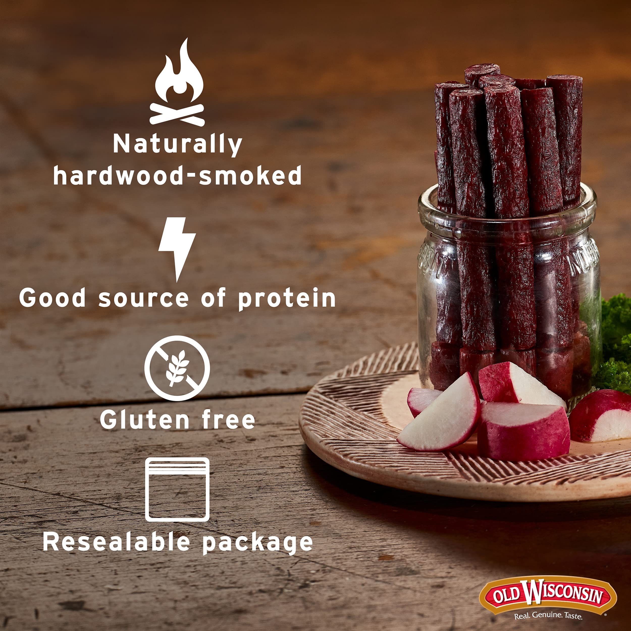Old Wisconsin Turkey Sausage Snack Sticks, Naturally Smoked, Ready to Eat, High Protein Old WisconsinUS supplements