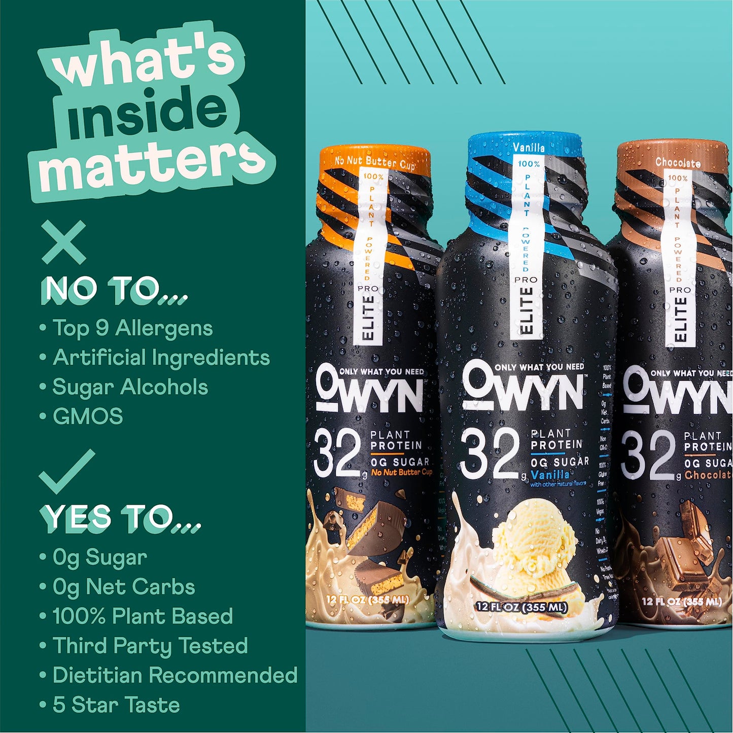 OWYN Only What You Need Pro Elite Vegan High Protein Keto Shake, 32g Protein, 9 Amino OWYN Only What You NeedUS supplements