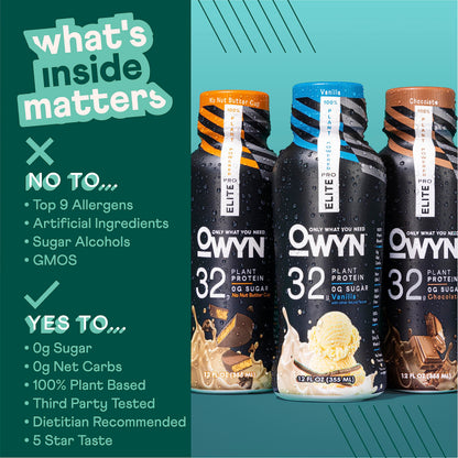 OWYN Only What You Need Pro Elite Vegan High Protein Keto Shake, 32g Protein, 9 Amino OWYN Only What You NeedUS supplements