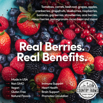 COUNTRY FARMS Super Reds, Energizing Polyphenol Superfood, Over 40 Super Fruits COUNTRY FARMSUS supplements