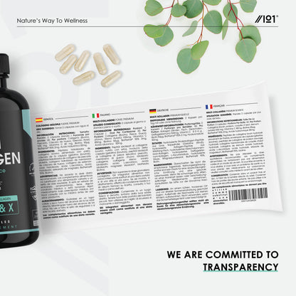 Multi Collagen Capsules - 120 Capsules - Types I, II, III, V & X - Wild Caught Fish, Grass Fed Bovine, Eggshell Revive NaturalsUS supplements