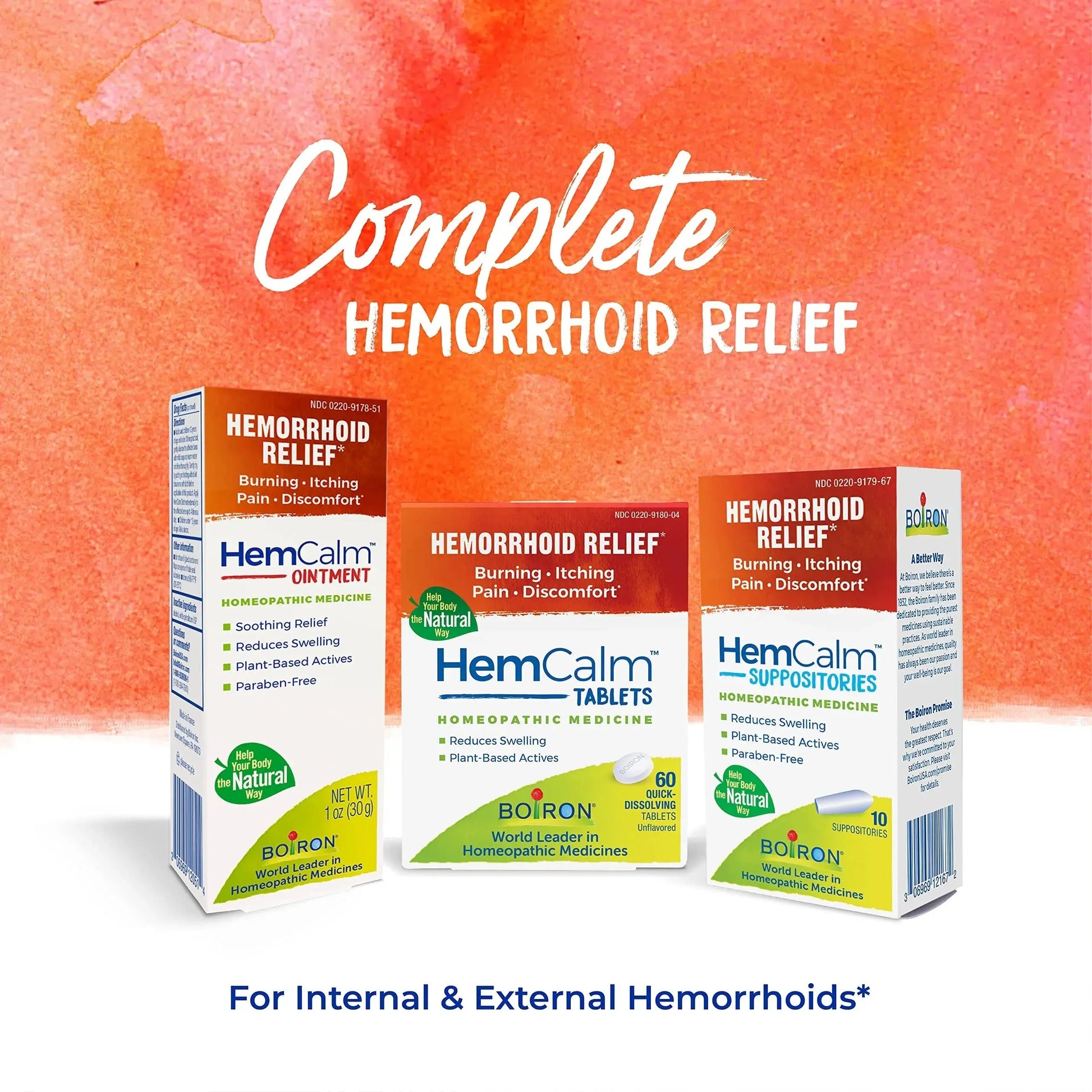 Boiron HemCalm Tablets for Hemorrhoid Relief of Pain, Itching, Swelling or Discomfort - 60 Count BoironAu supplements