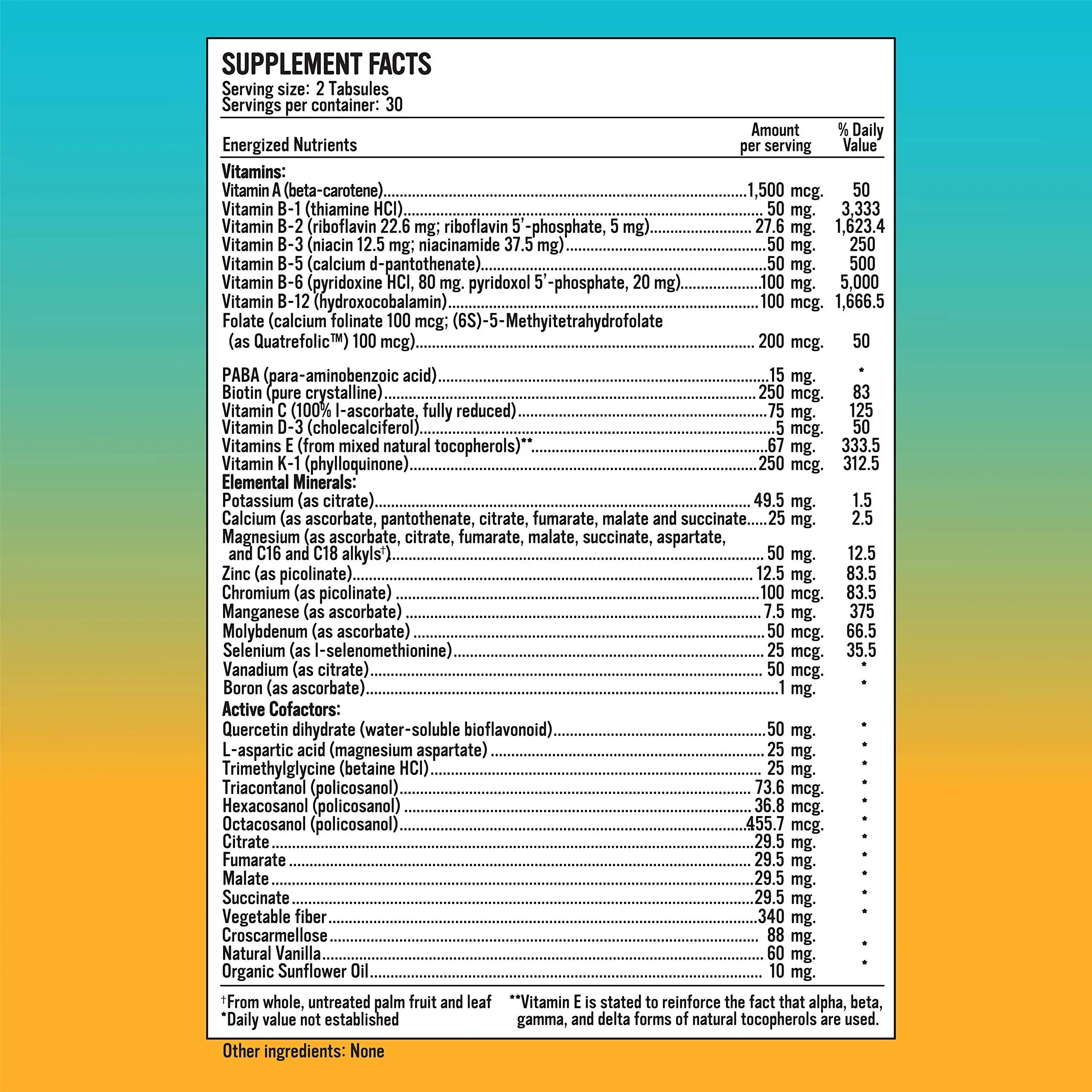 Energized Multi - Potent Multivitamin with 40 Fully Bioavailable Nutrients B Complex Vitamins, Vitamin D, Vitamin C, Vitamin K, Zinc, Quercetin Alkaline for LifeAu supplements