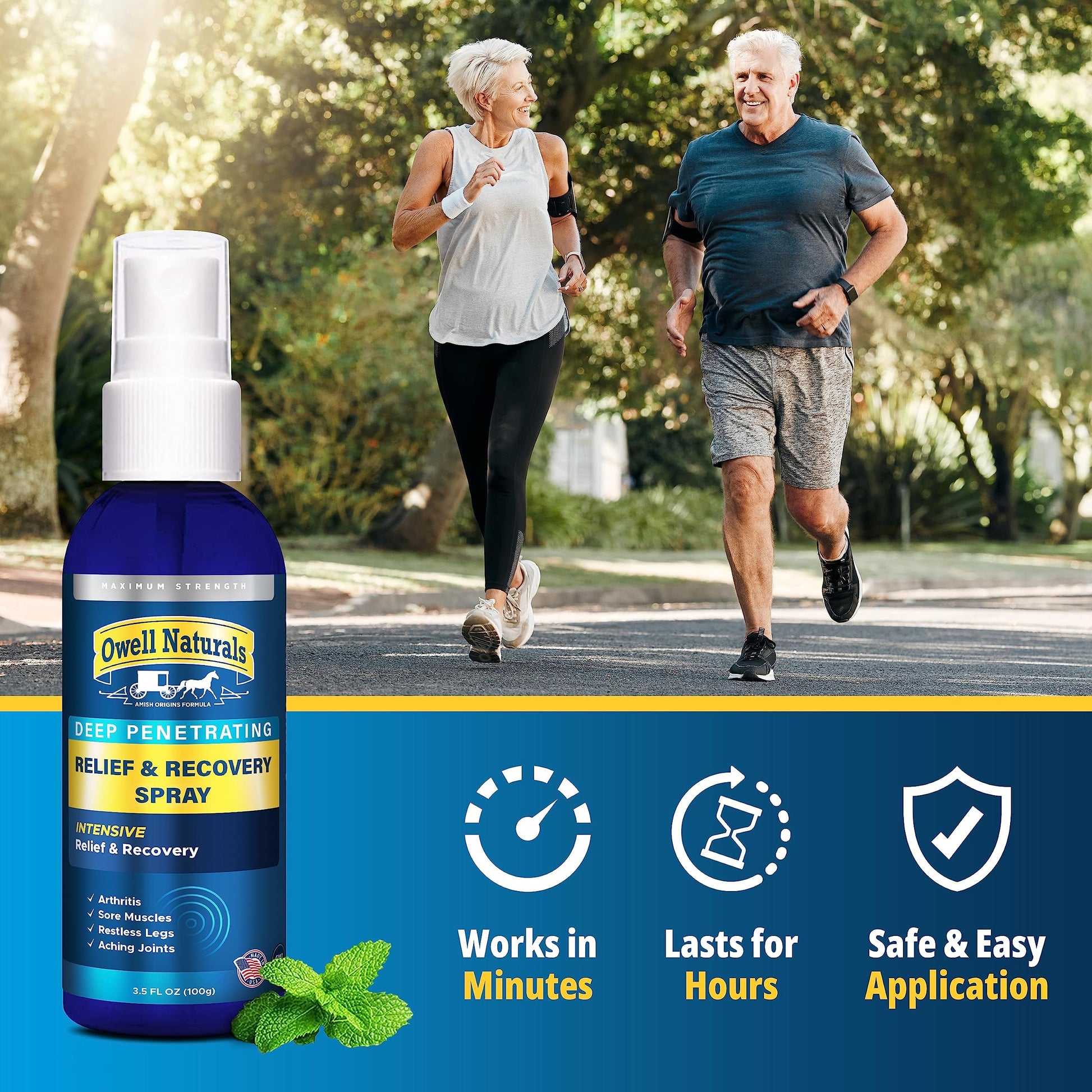 Amish Origins Deep Penetrating Pain Relief Liquid Spray - Fast-Acting, Natural Relief for Muscle Aches, Joint Pain, and Stiffness - 3.5 oz Spray Bottle Amish OriginsAu supplements