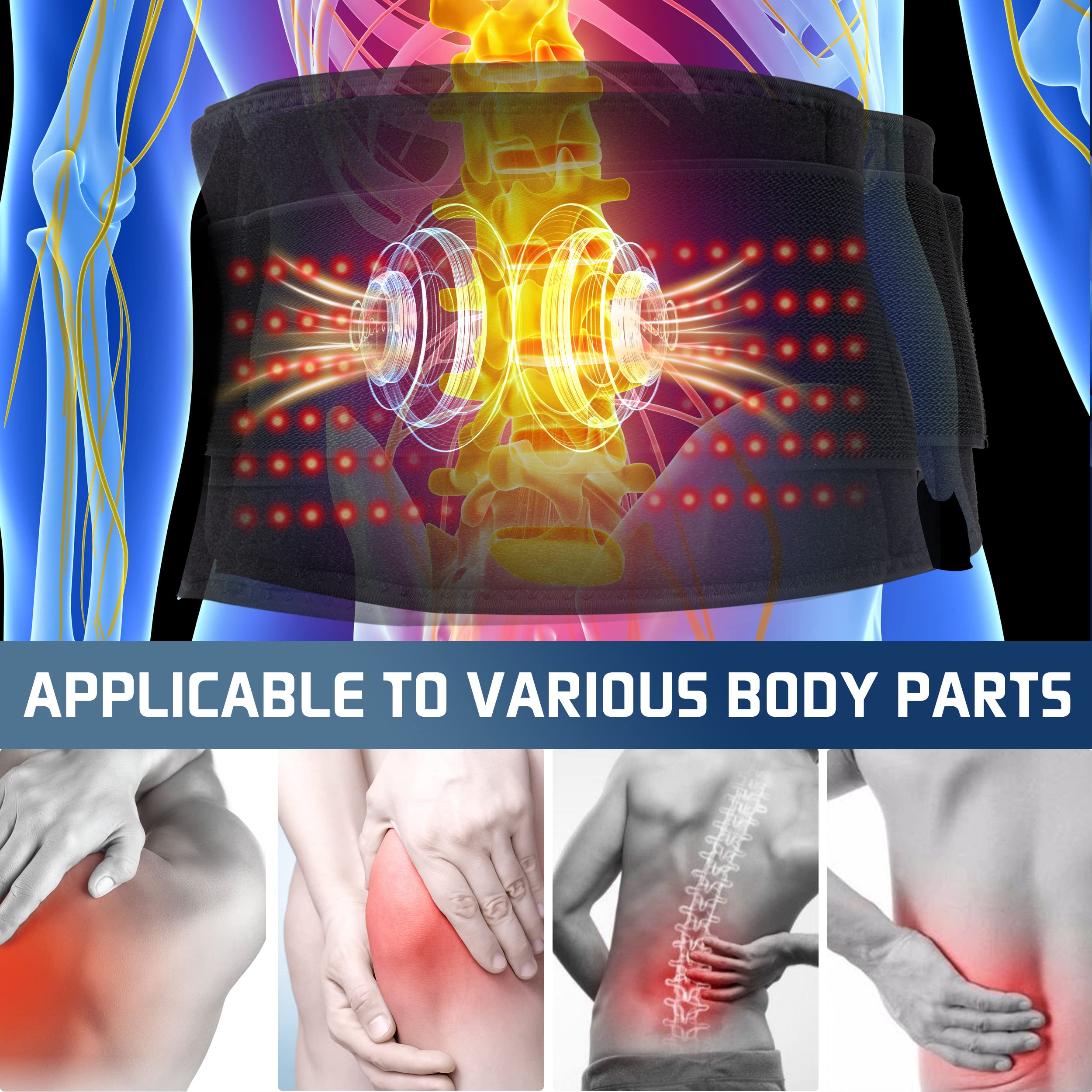Infrared Red Light Therapy Belt:LED Lamp Vibration Near Body Pain Relief Device Wrap Red FellibayAu supplements