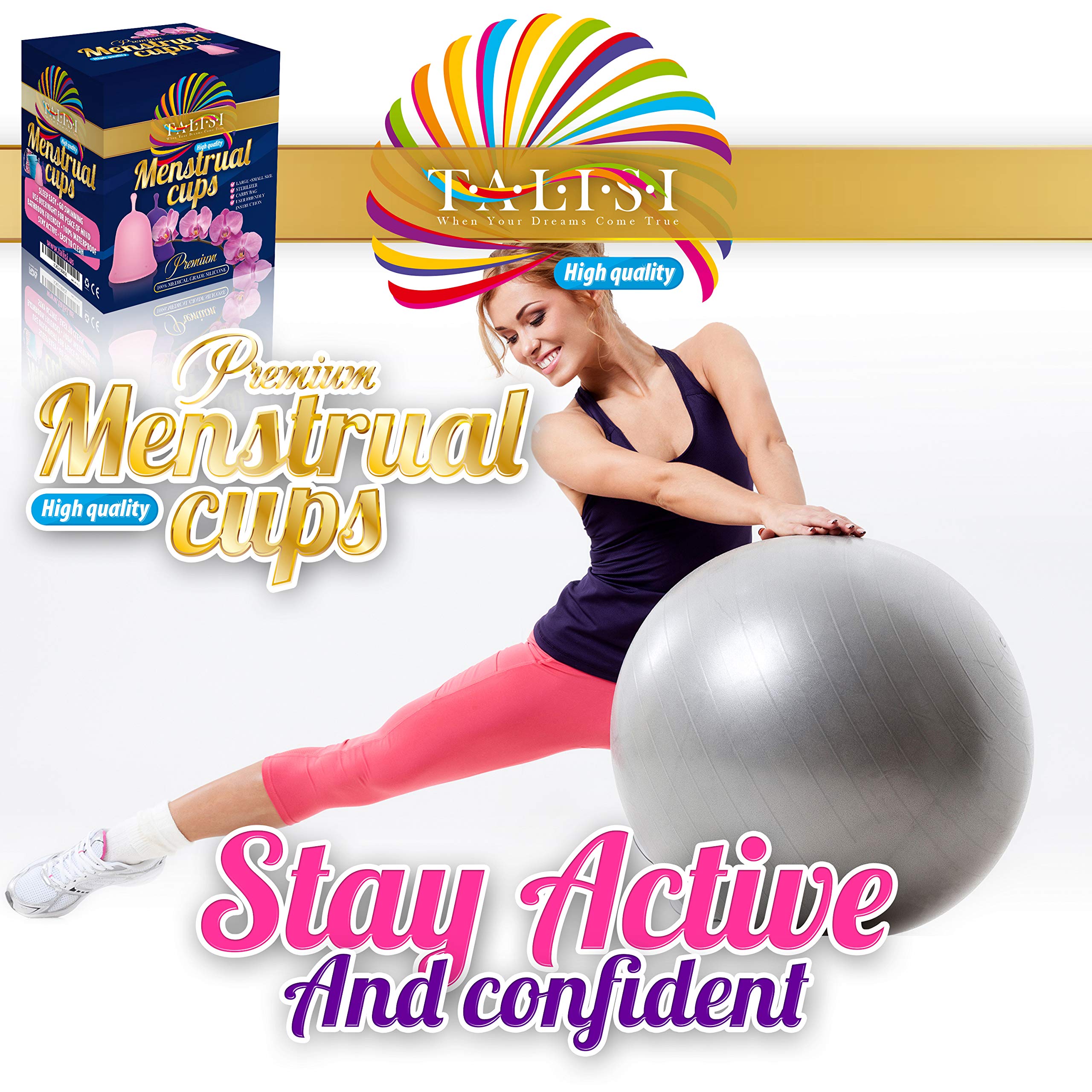 Talisi Menstrual Cups Set of 2 with Collapsible Silicone Sterilizer - Soft & Flexible Sensitive Feminine TALISI WHEN YOUR DREAMS COME TRUEAu supplements