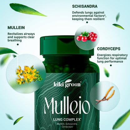 KIKI Green MULLEIO Lung Health Capsules: Herbal Supplement for Lung Cleanse, Better KIKI GreenUS supplements