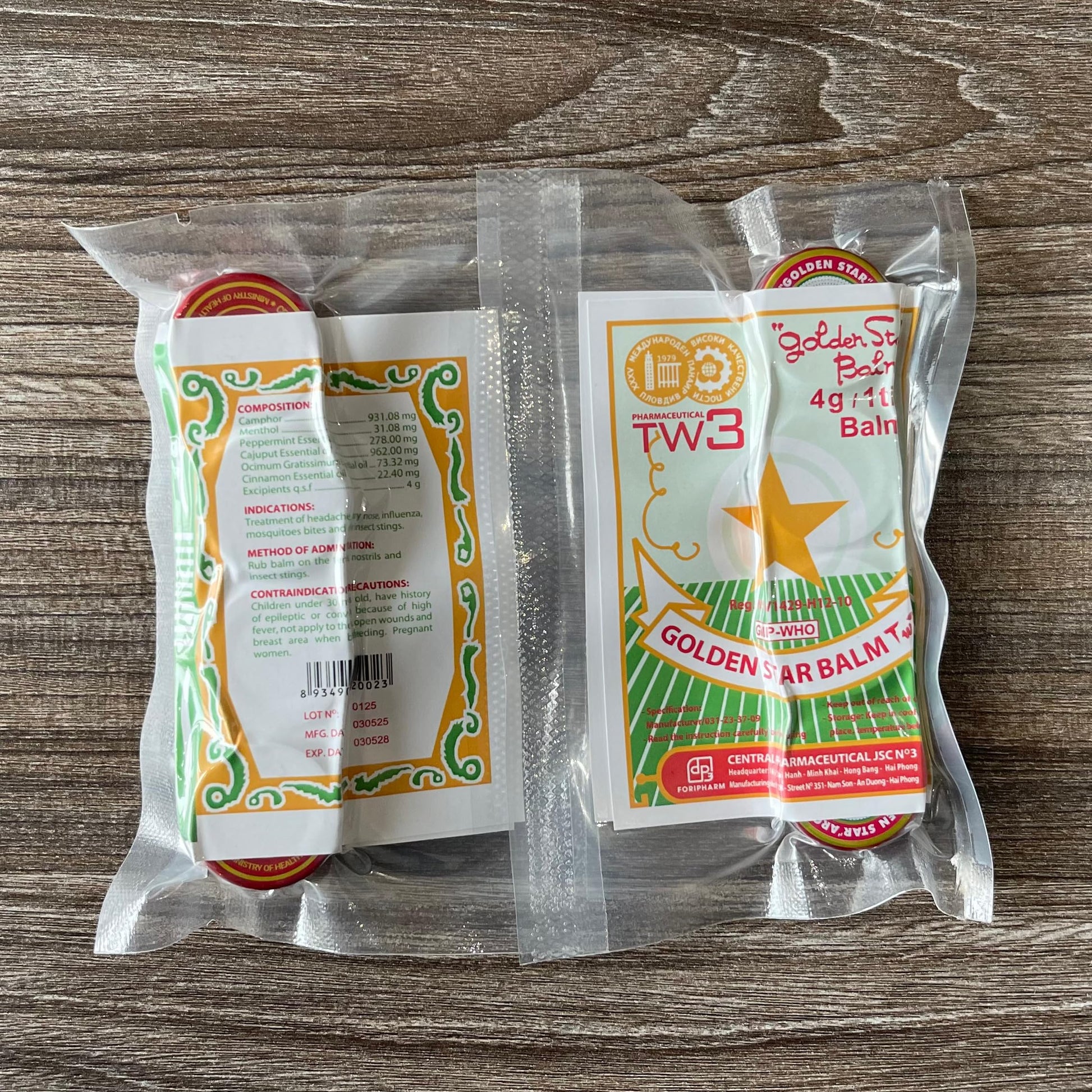 Golden Star Aromatic Balm (Pack of 8) - Authentic Vietnamese Cao Sao Vang - Support Fast Relief for Headaches, Muscle Pain, Colds, & Insect Bites - Natural Essential Oils - Travel Size 4g Tins Pharmaceutical TW3Au supplements