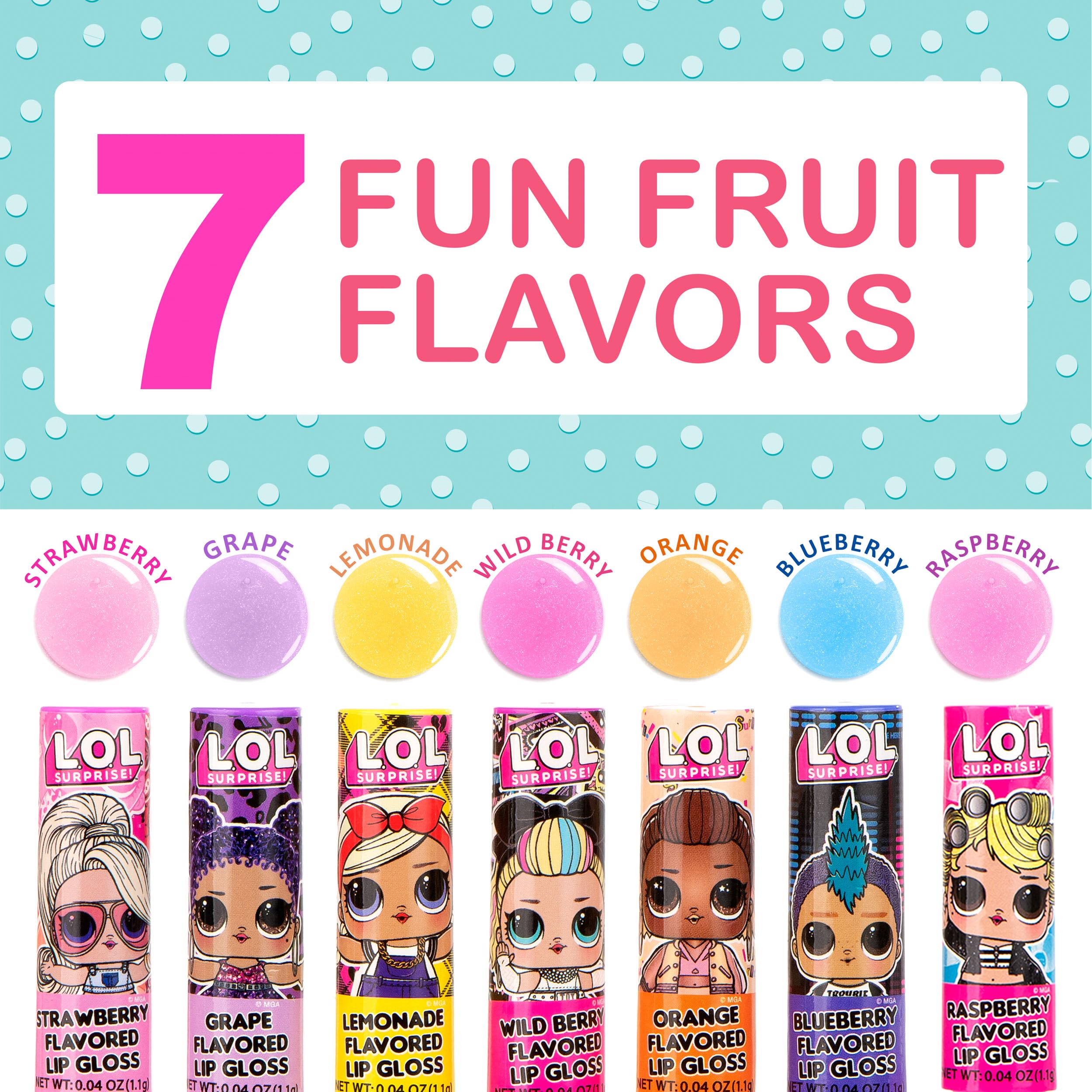 L.O.L Surprise 7-Pack Lip Gloss for Girls, Lol Lip Gloss L.O.L. Surprise!Au supplements